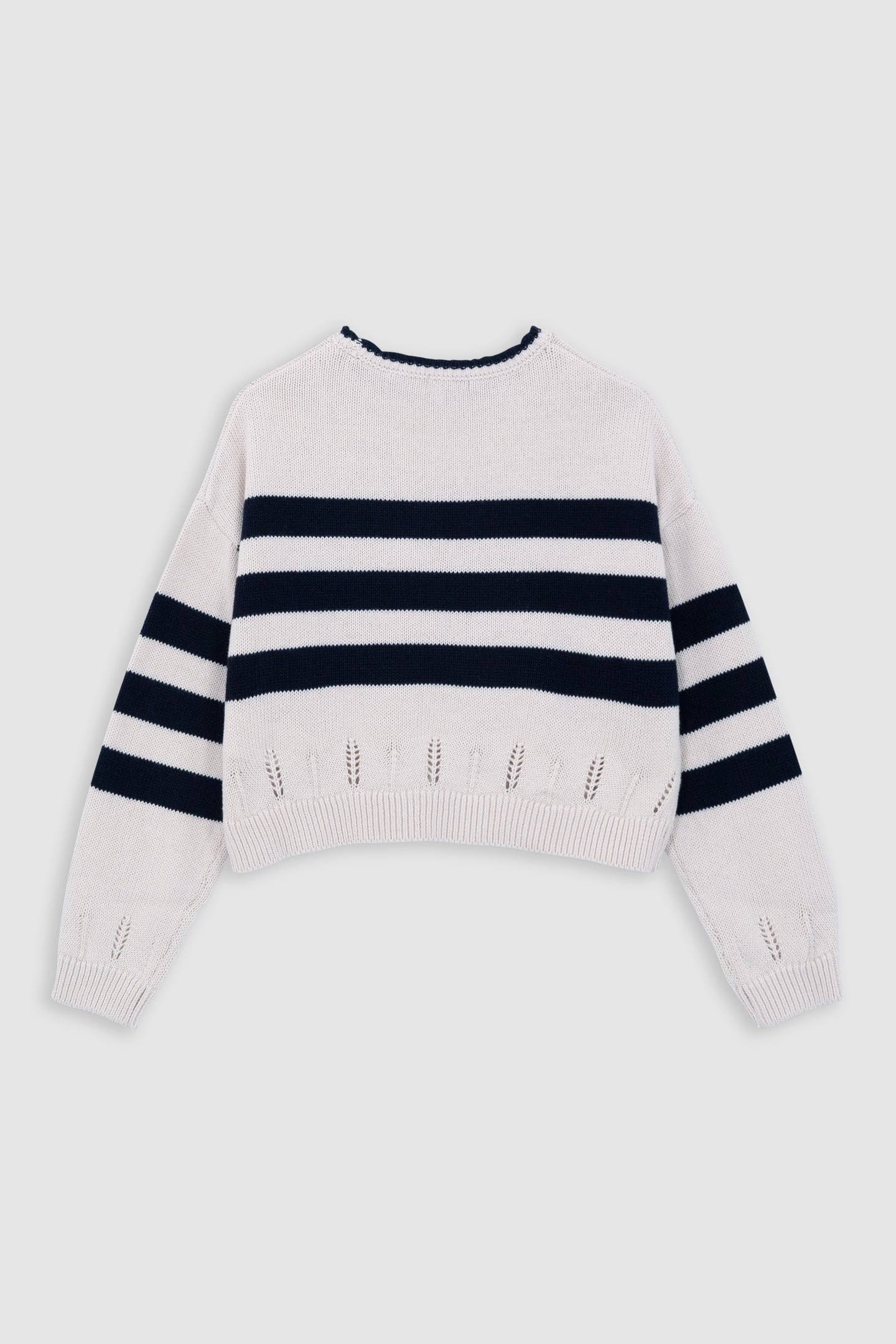 GIRL’S ORGANIC SAILOR-STRIPE SWEATER, DIAMANTE LIGHTNING 2