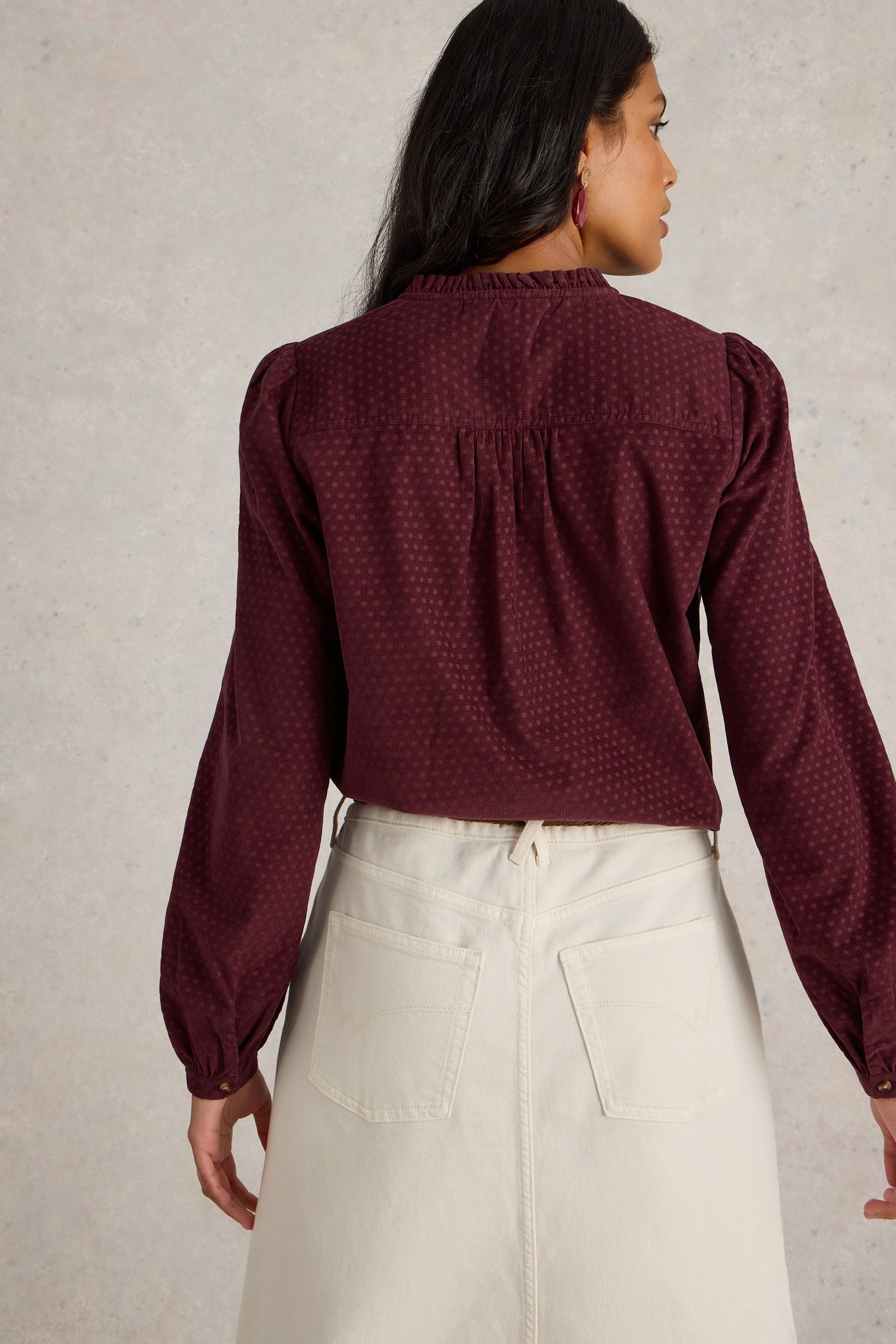 DARIA CORD SPOT SHIRT MID PLUM 2