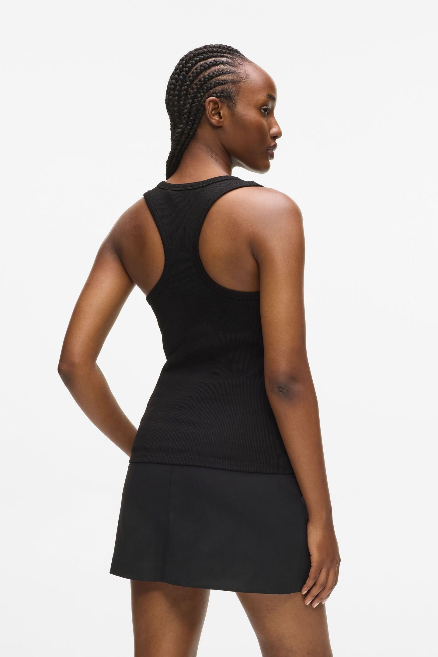 RIBBED TANK TOP BLACK 2