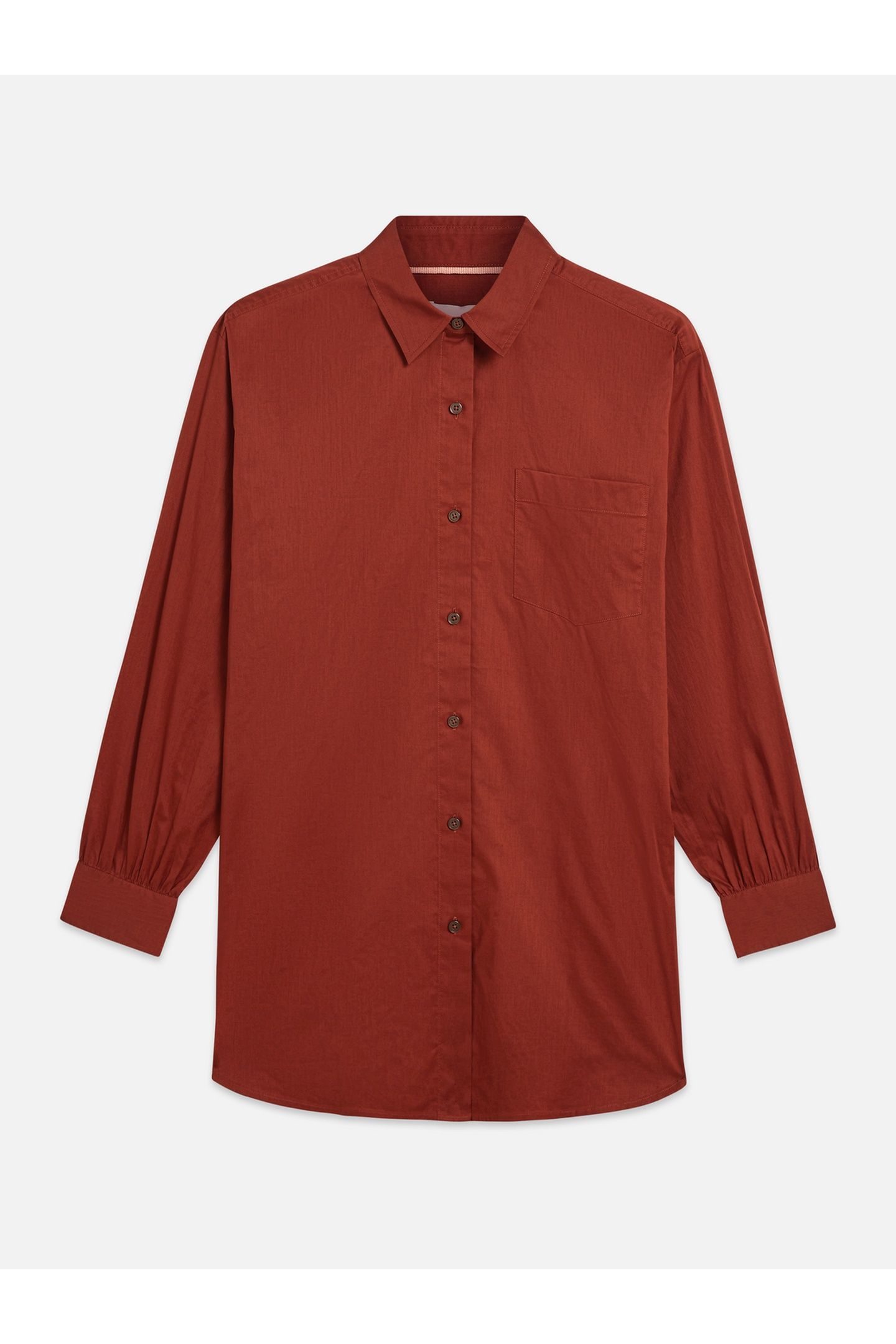 COTTON VOILE OVERSIZED SHIRT BURNT HENNA 4