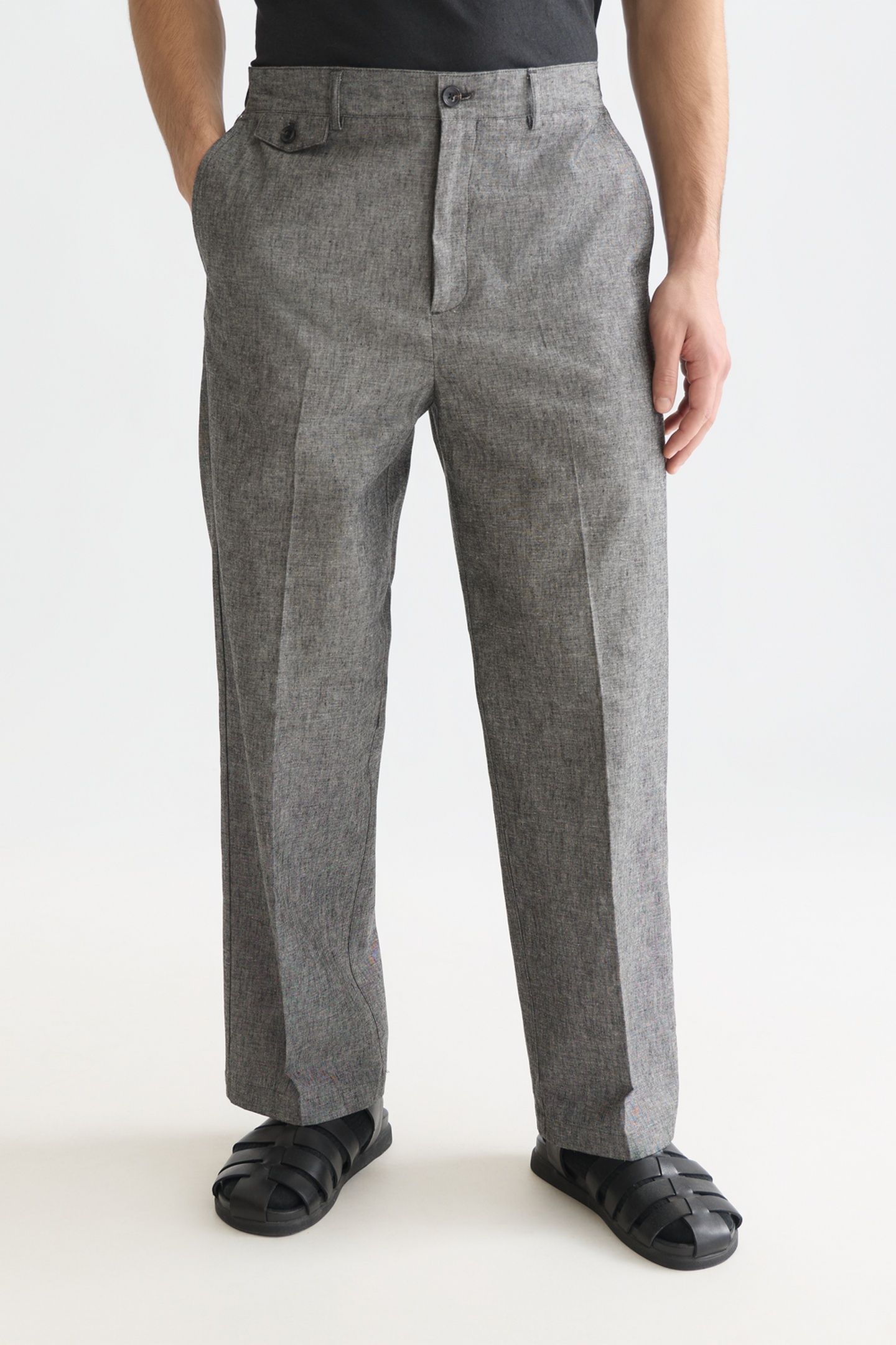 OTIS TAILORED COTTONLINEN RELAXED STRAIGHTFIT JOGGER BLACK 1