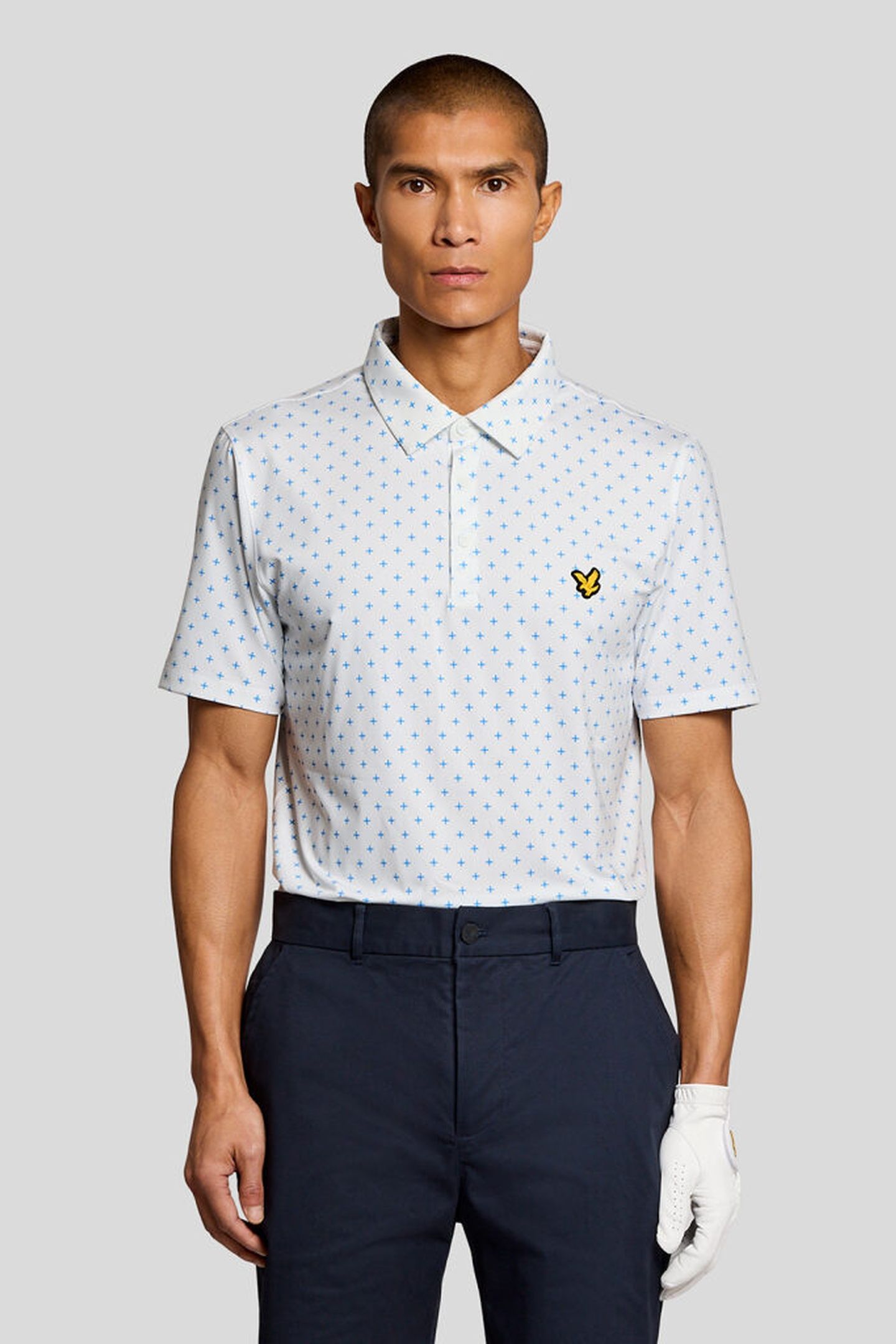 GOLF CROSS PRINT POLO WHITE 1