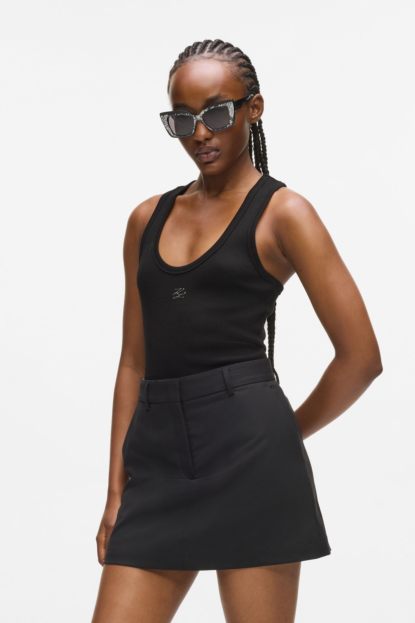 RIBBED TANK TOP BLACK 1