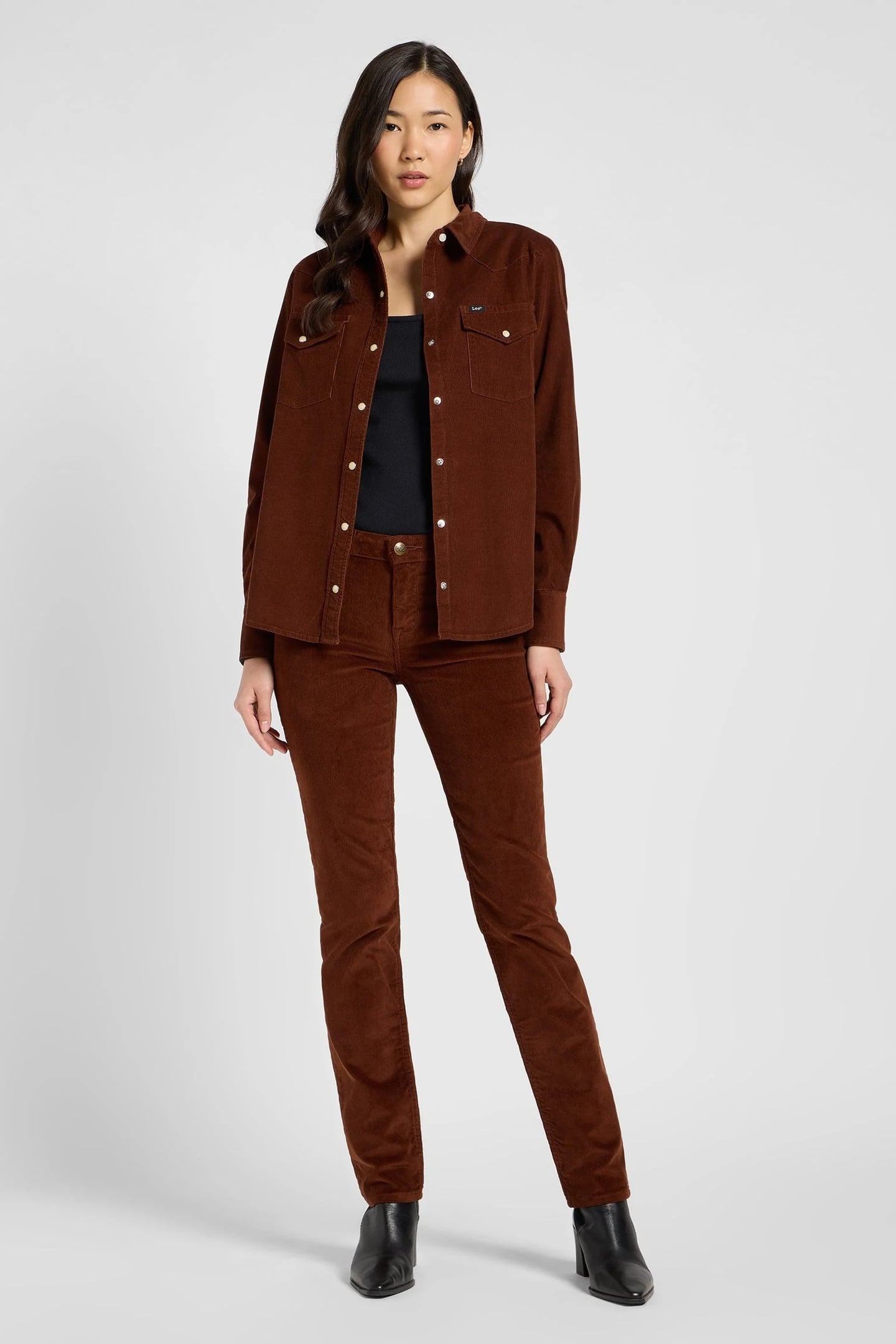 MARION LUXE BROWN STRAIGHT JEANS BROWN 3
