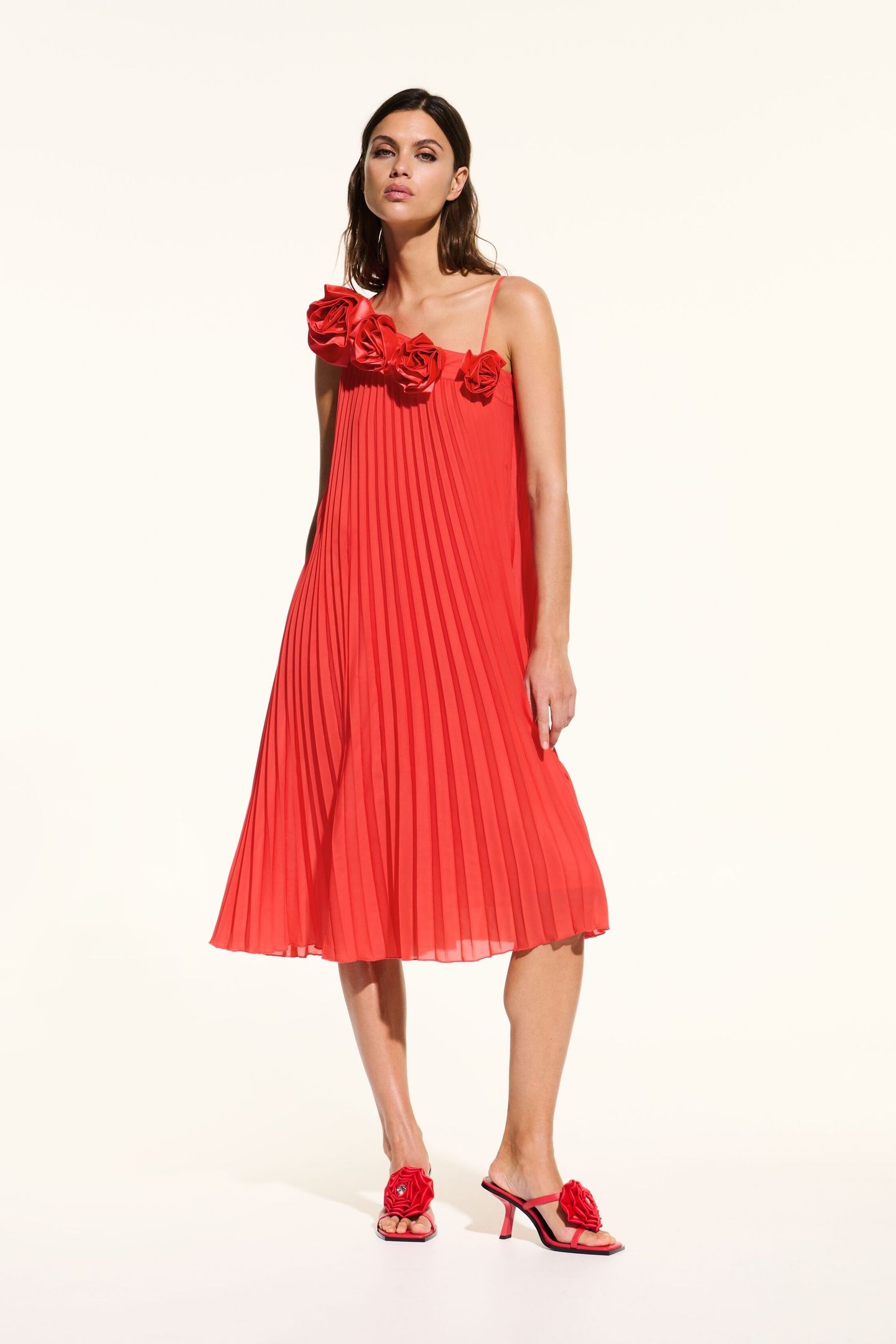 KARL STUDIO PLEATED DRESS HIBISCUS 1