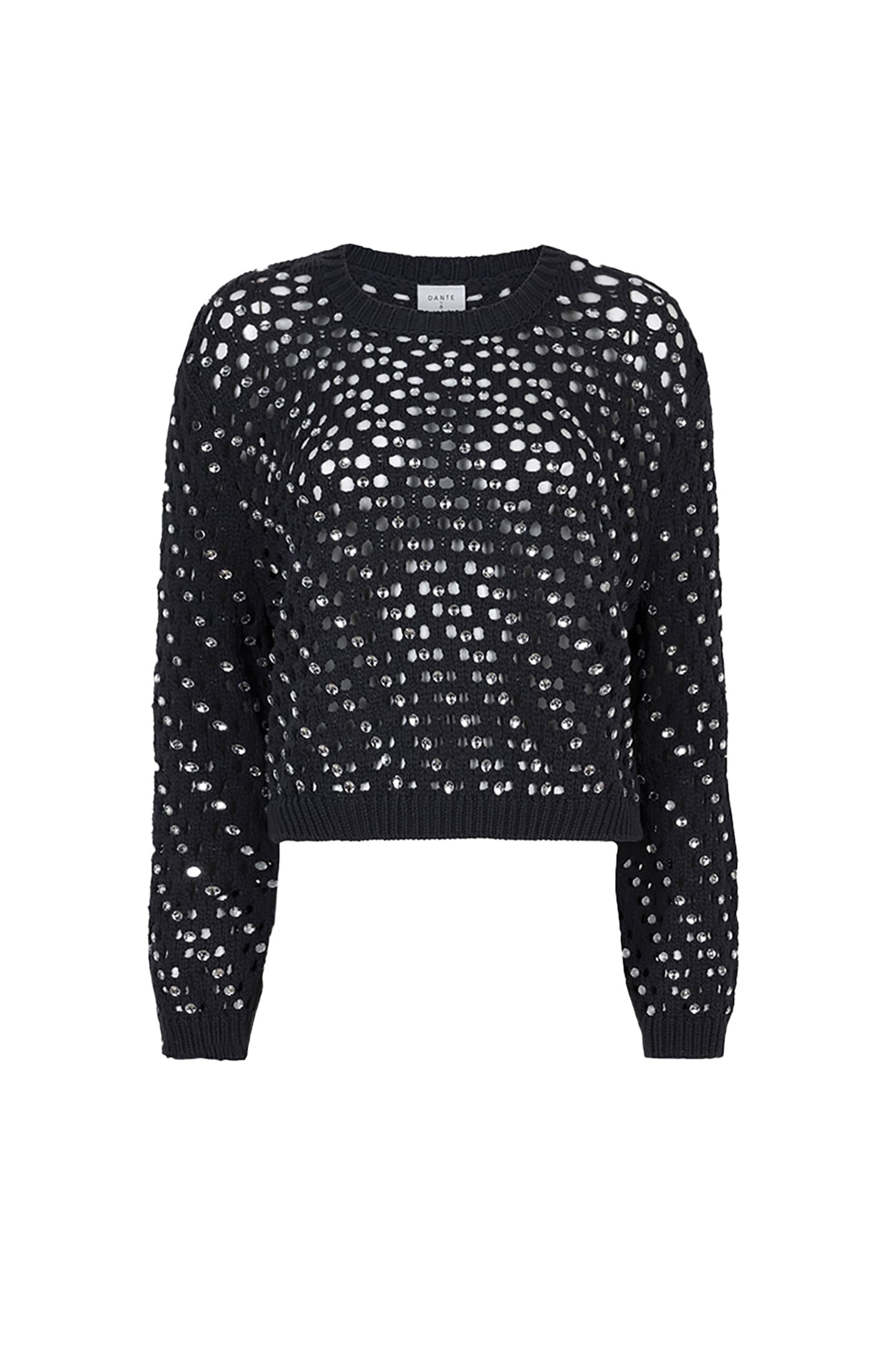 ORPHEE CROPPED RHINESTONE SWEATER NAVY INK 4