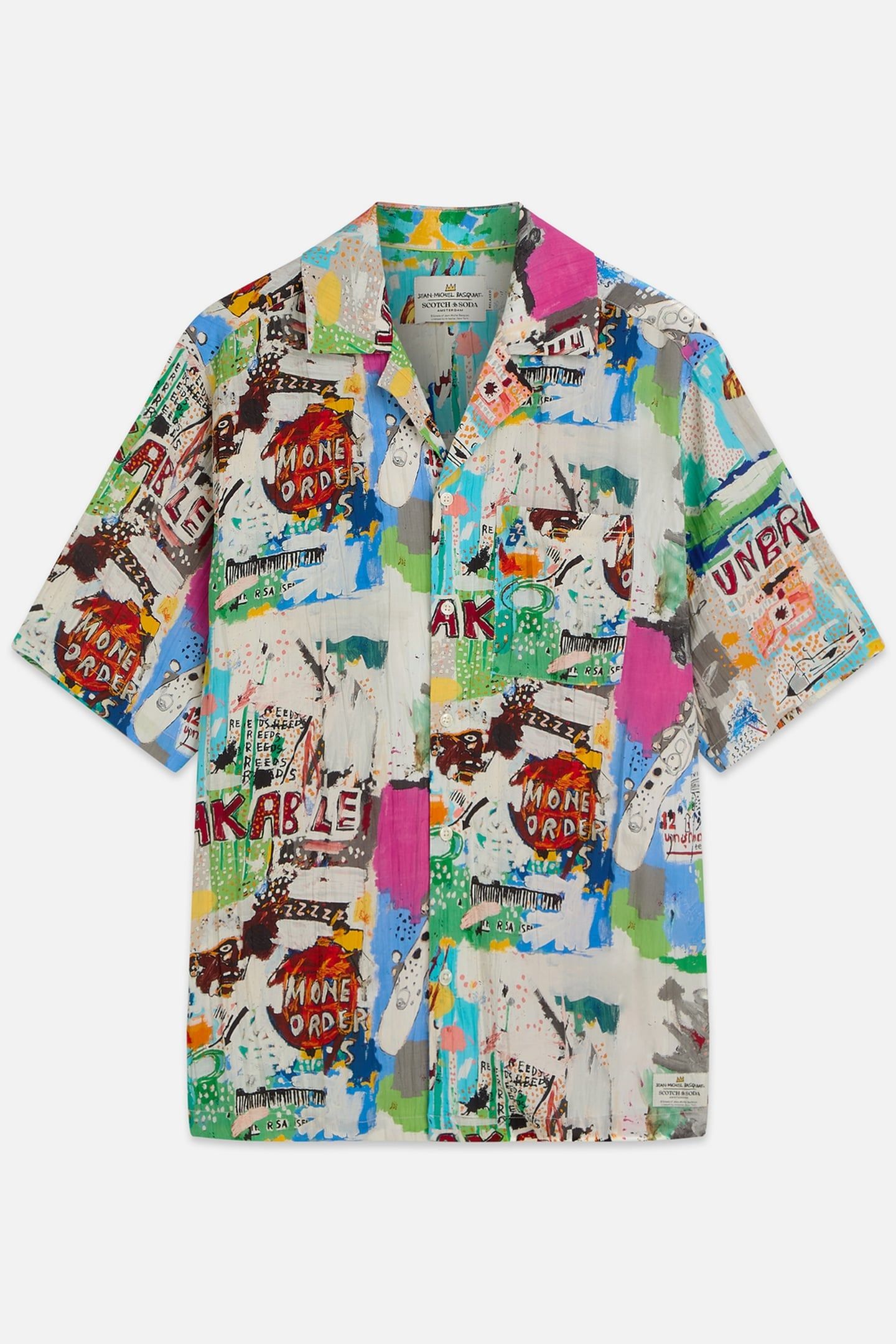 BASQUIAT PRINTED RELAXEDFIT SHORTSLEEVED SHIRT WHITE/PASTEL 1