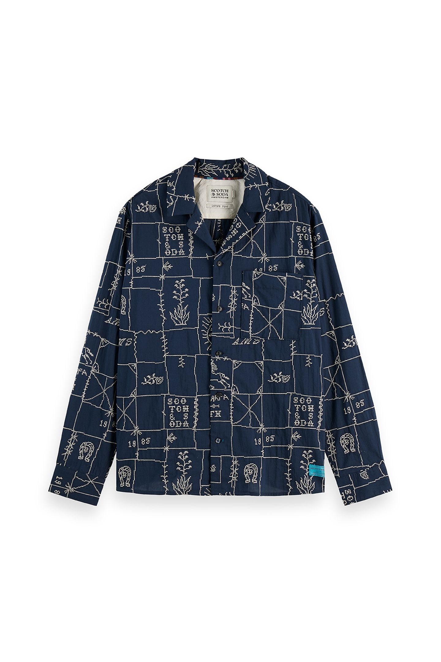 ALLOVER EMBROIDERED SHIRT BLACK 4