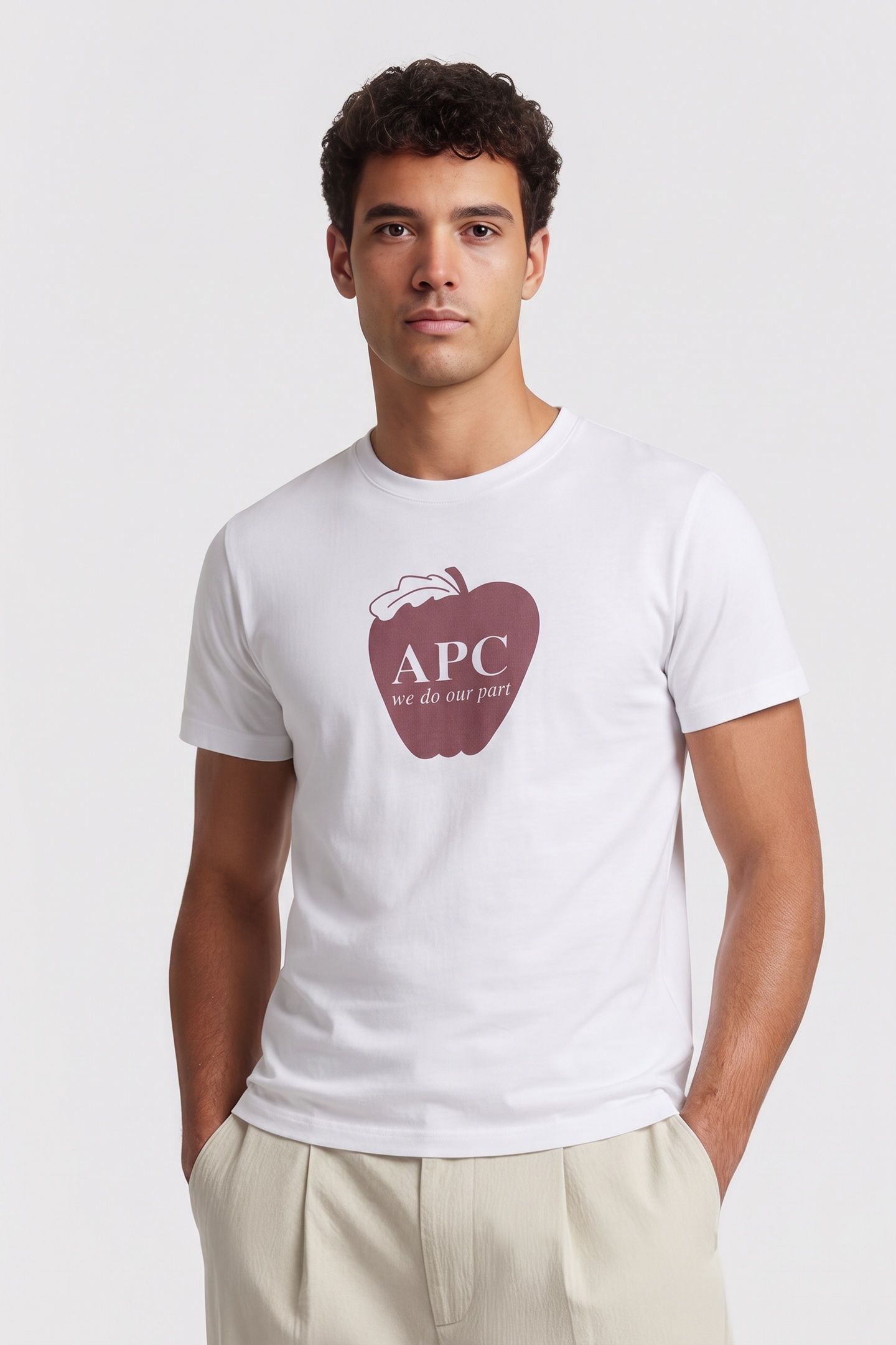 UNISEX T-SHIRT SHORT SLEEVE APPLE WHITE 2