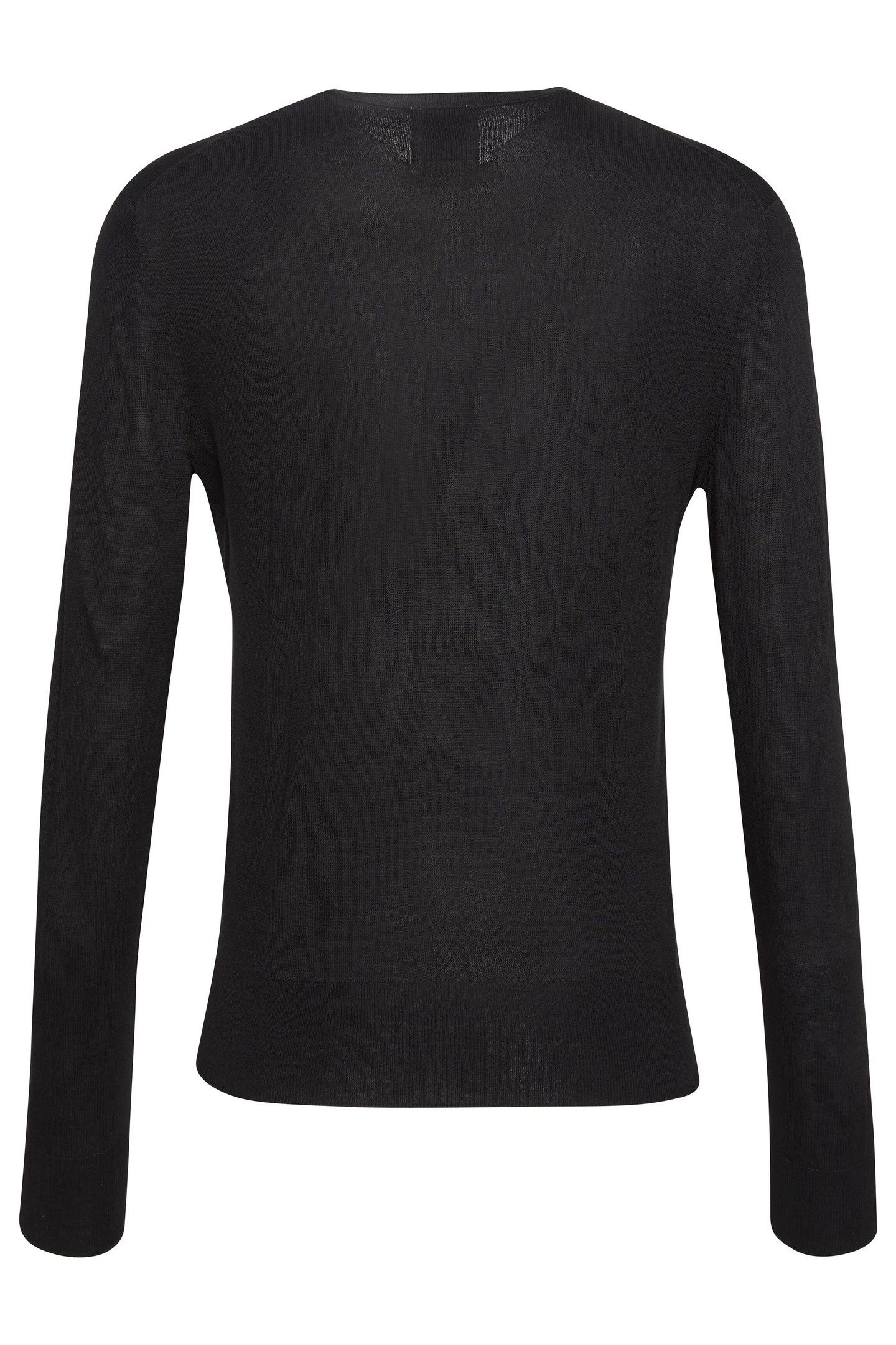 FINE GAUGE VISCOSE SWEATER BLACK 2