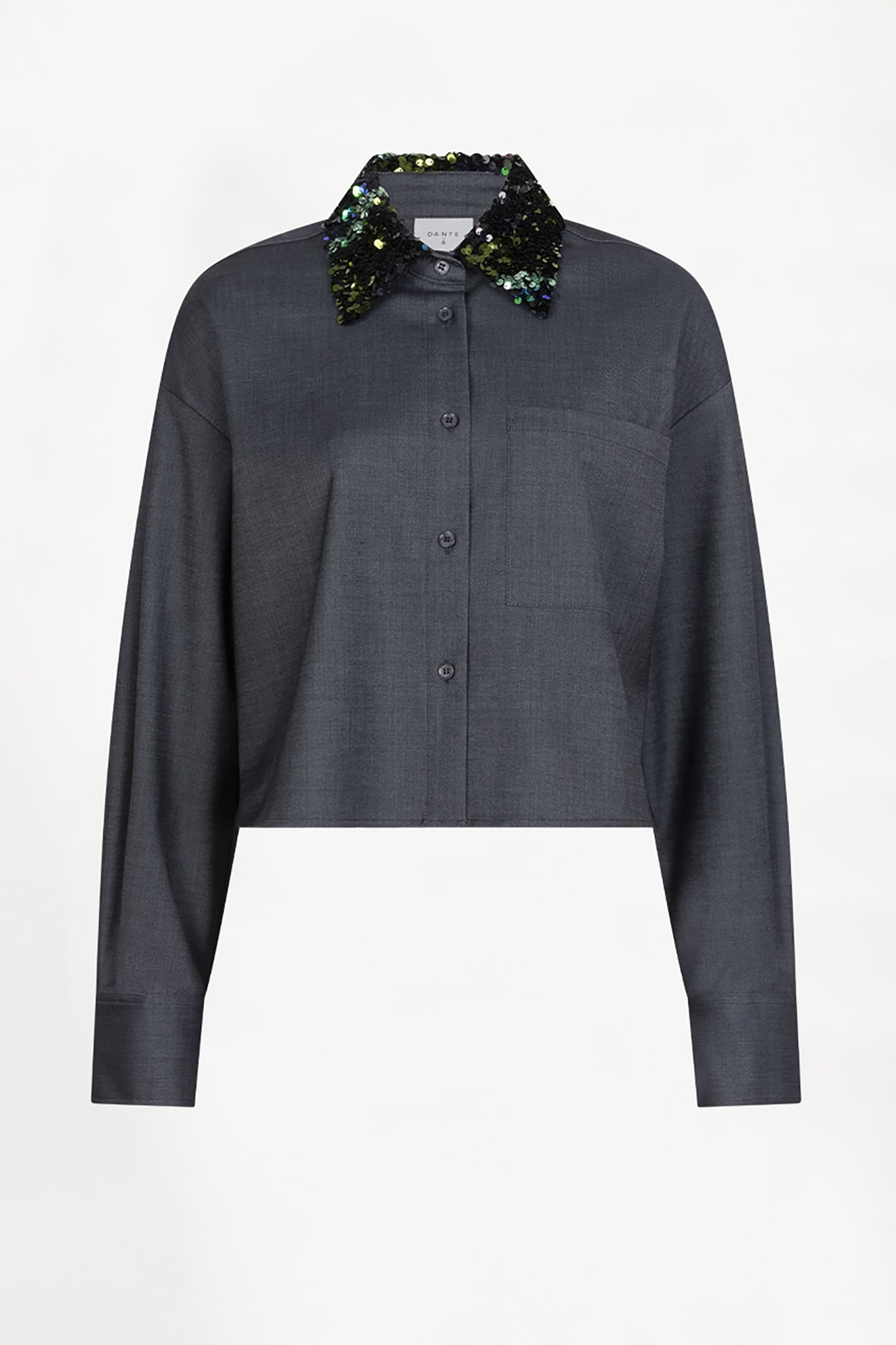 CYBELLA EMBELLISHED SHIRT GRANITE GREY MELANGE 4