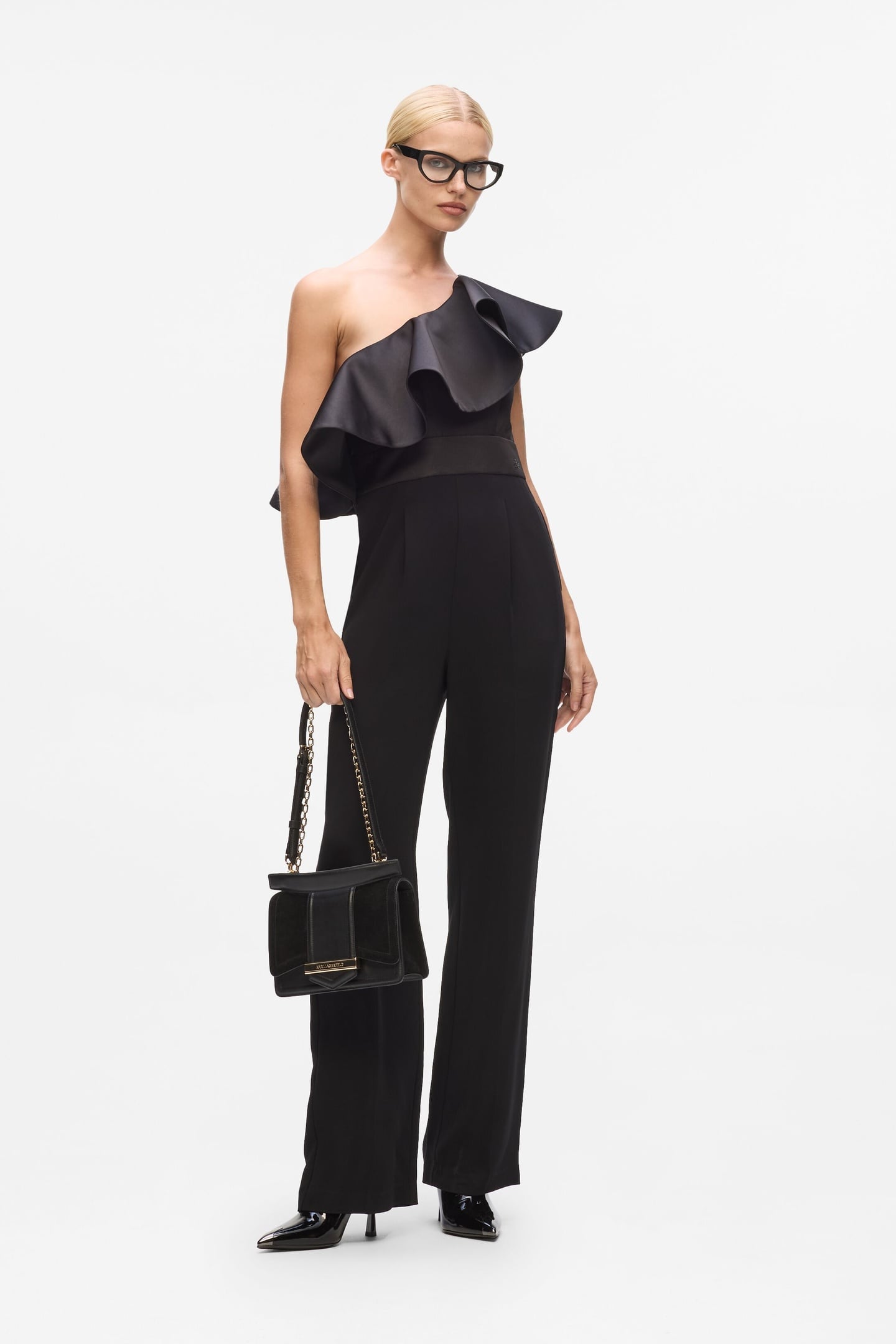 FRILL EVENING JUMPSUIT BLACK 1