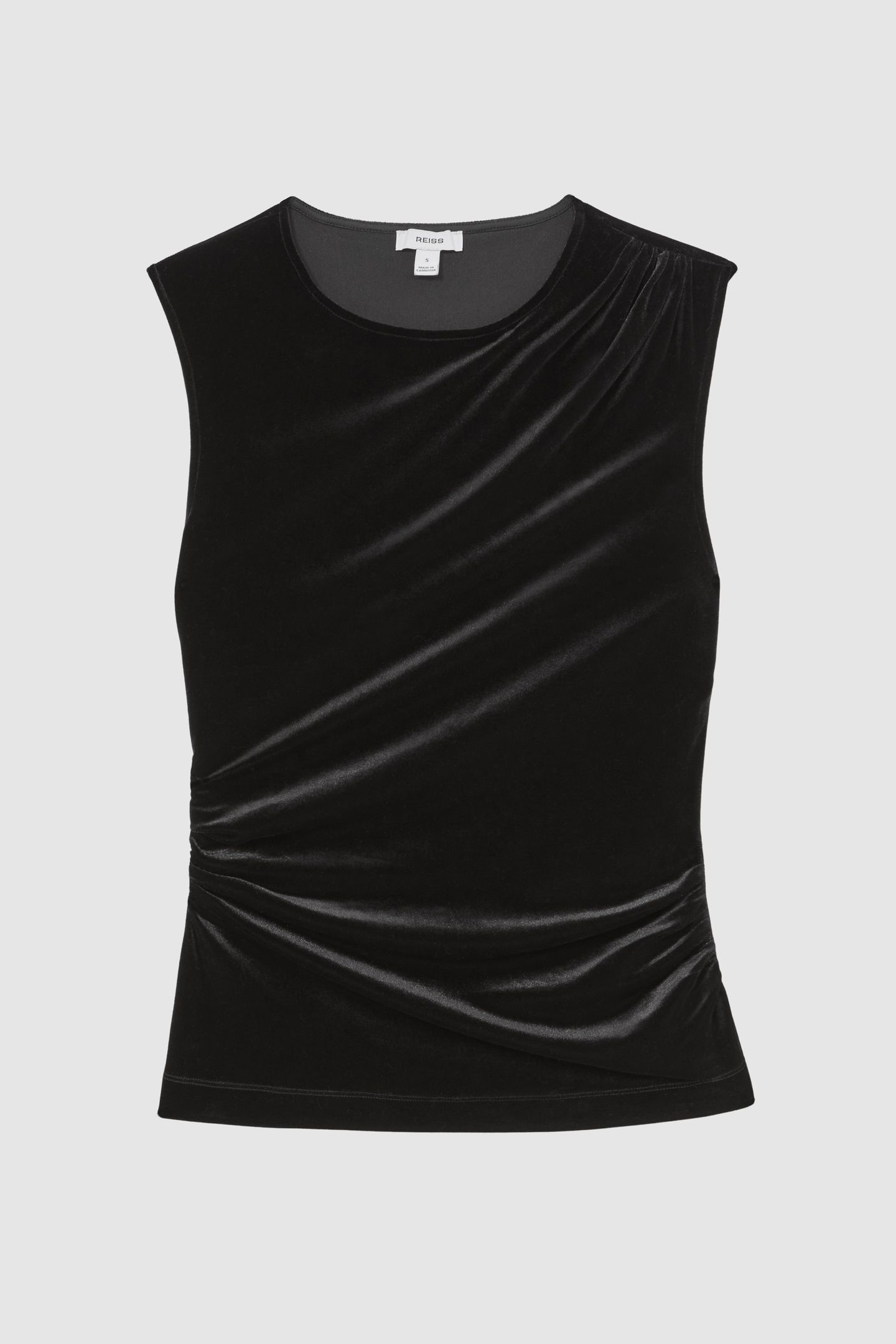 DRAPE VELVET TOP BLACK 4