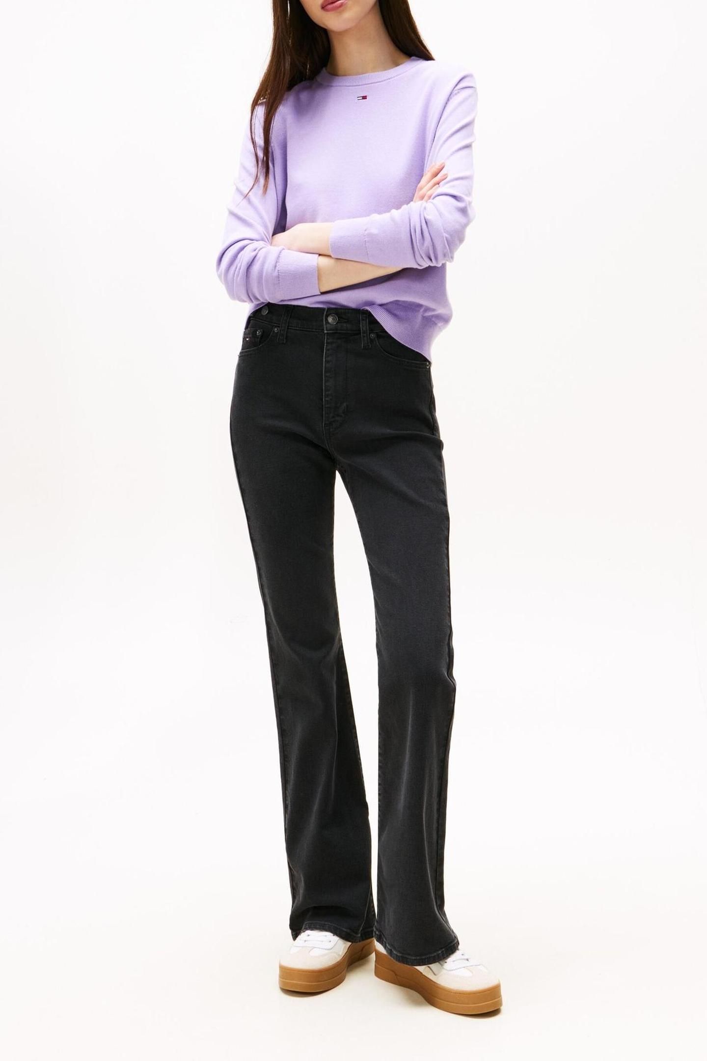 SYLVIA HIGH FLARE TAB DENIM WASHED BLACK BLACK 2