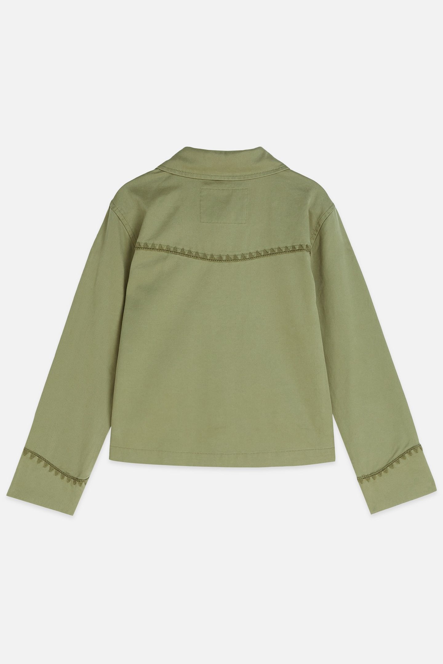 GIRLS EMBROIDERED JACKET DARK GREEN 2