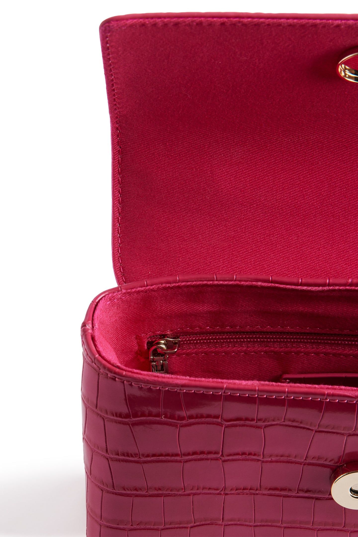 AYNAYA CROC EFFECT TOP HANDLE SMALL PINK 3