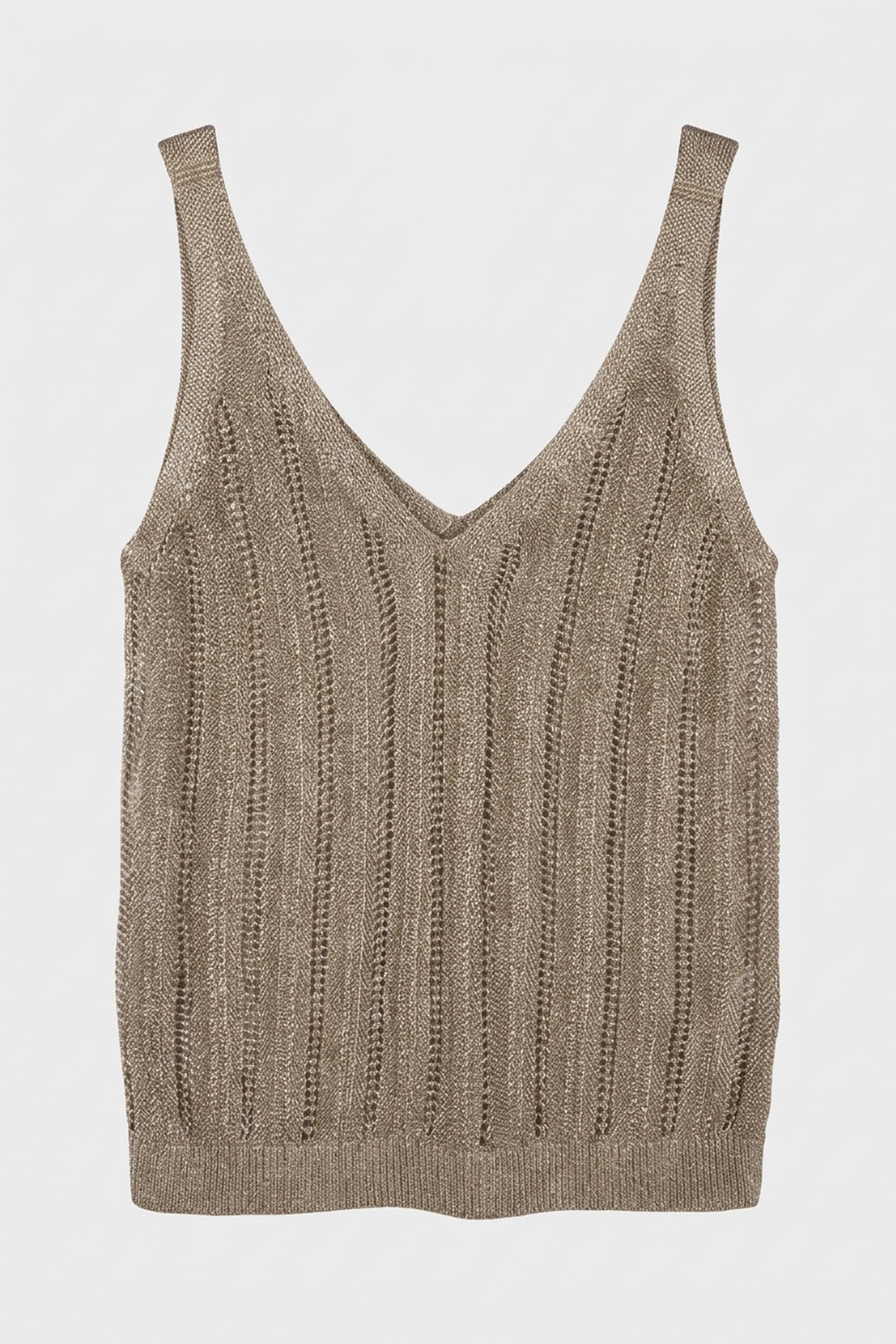 V NECK KNITTED TANK GOLD 3