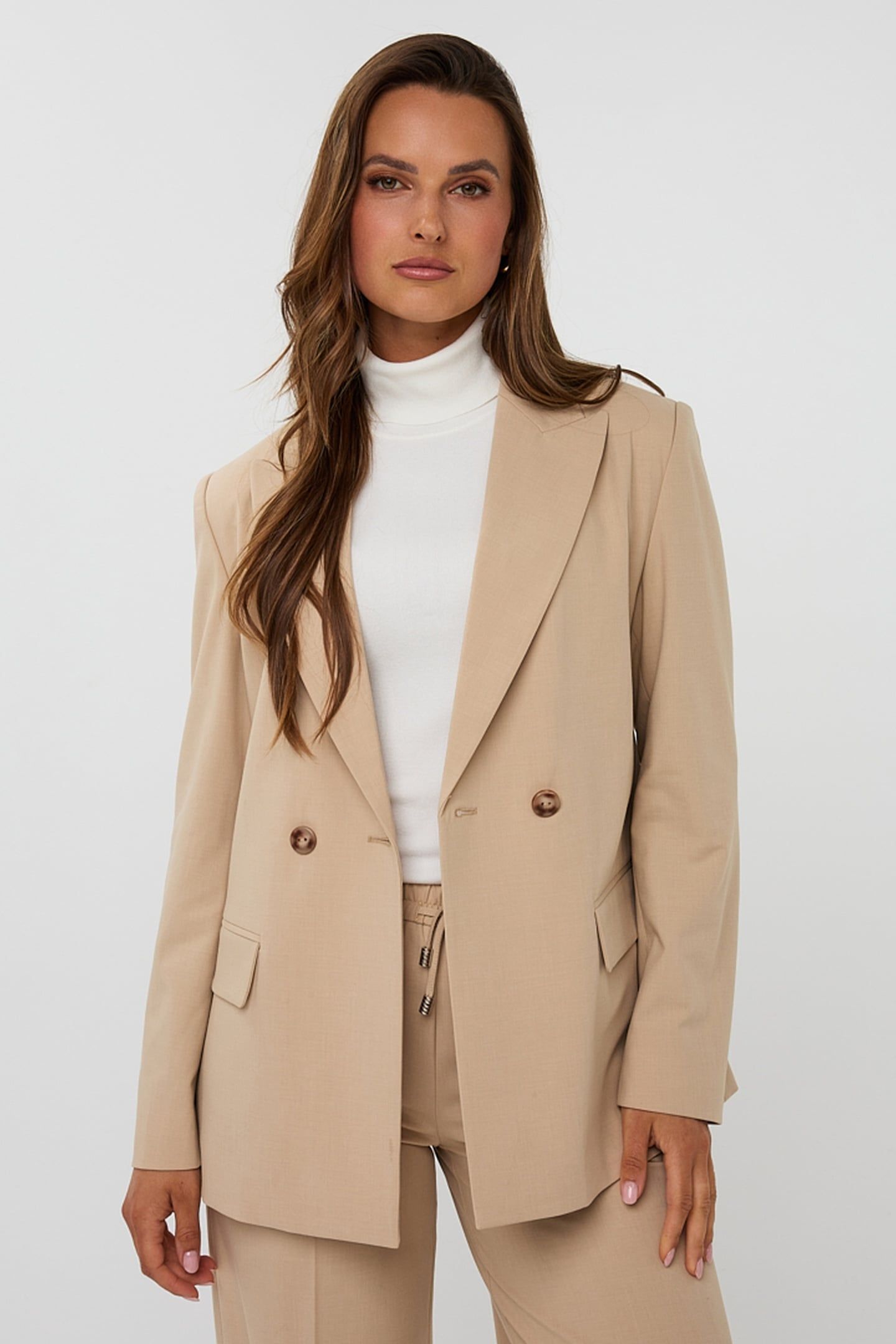 BLAZER DOUBLE BREASTED MELANGE SAND MELANGE 2