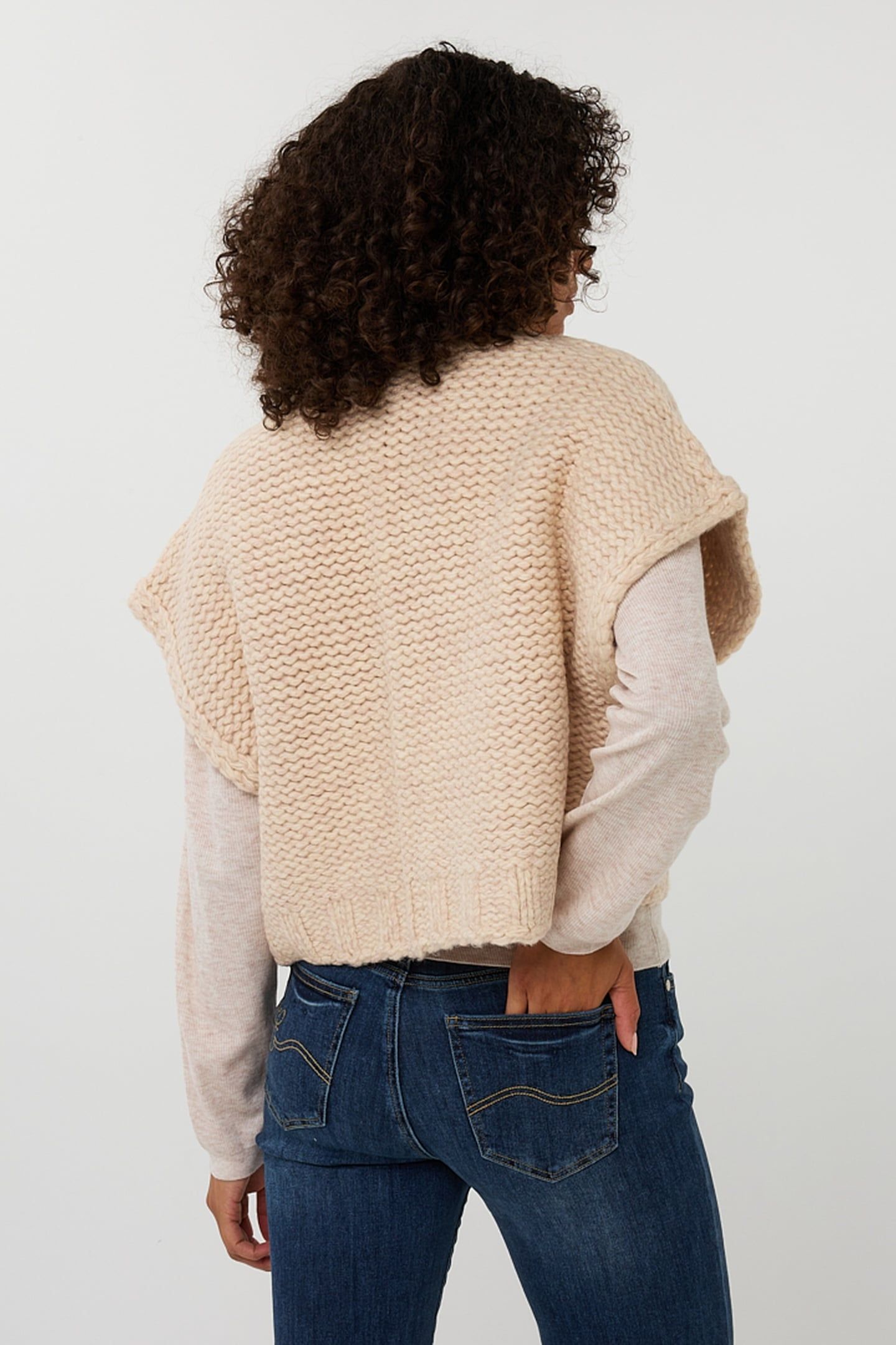 CARDIGAN GILET SAND MELANGE 3