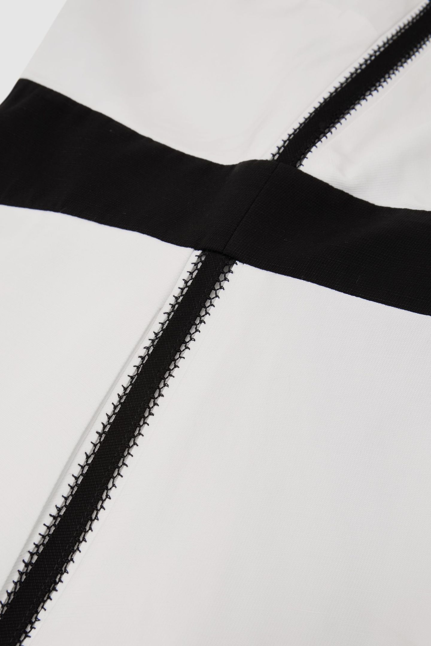 CONTRAST TRIM MIDI DRESS IVORY/BLACK 6