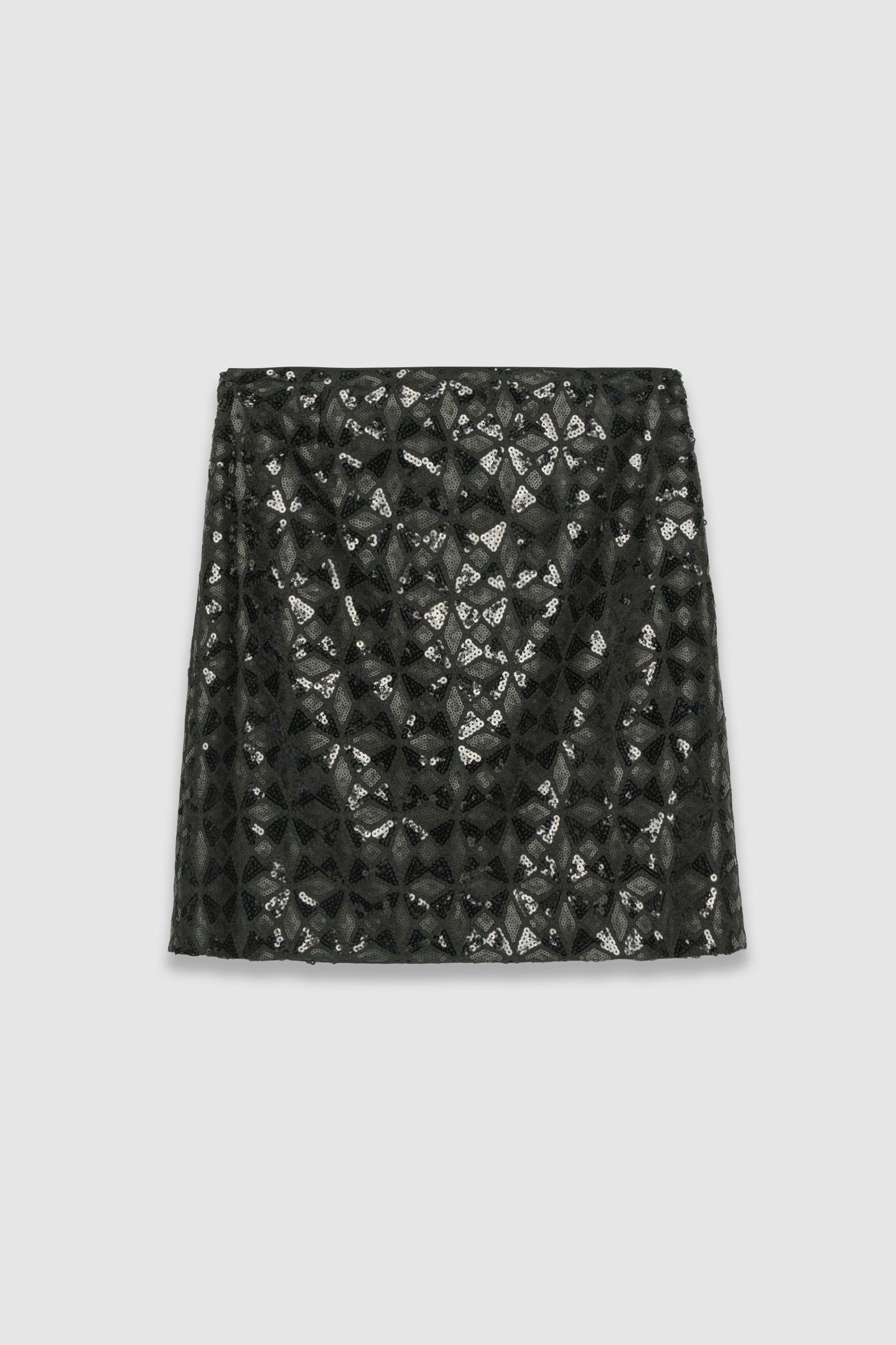 BLACK SKIRT WITH GRAPHIC SEQUIN EMBROIDERY 4