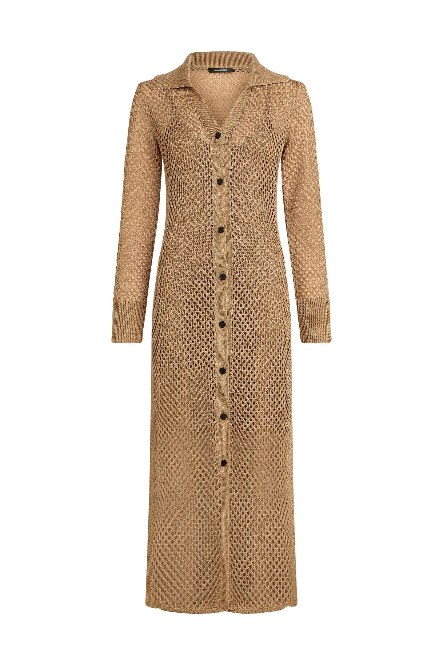CROCHET KNIT DRESS NOUGAT 4