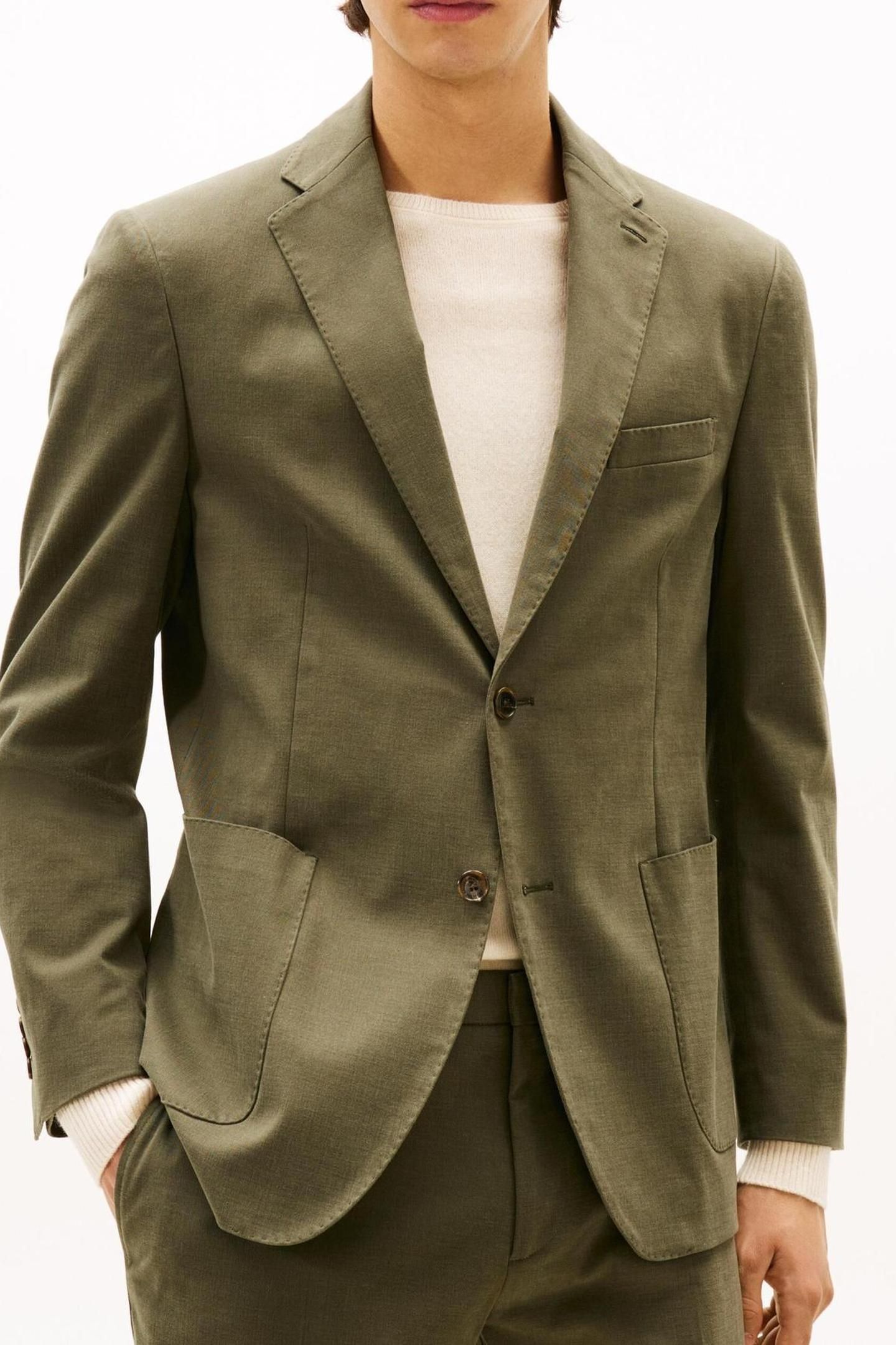 FINEST CHINO STRETCH BLAZER GREEN 1