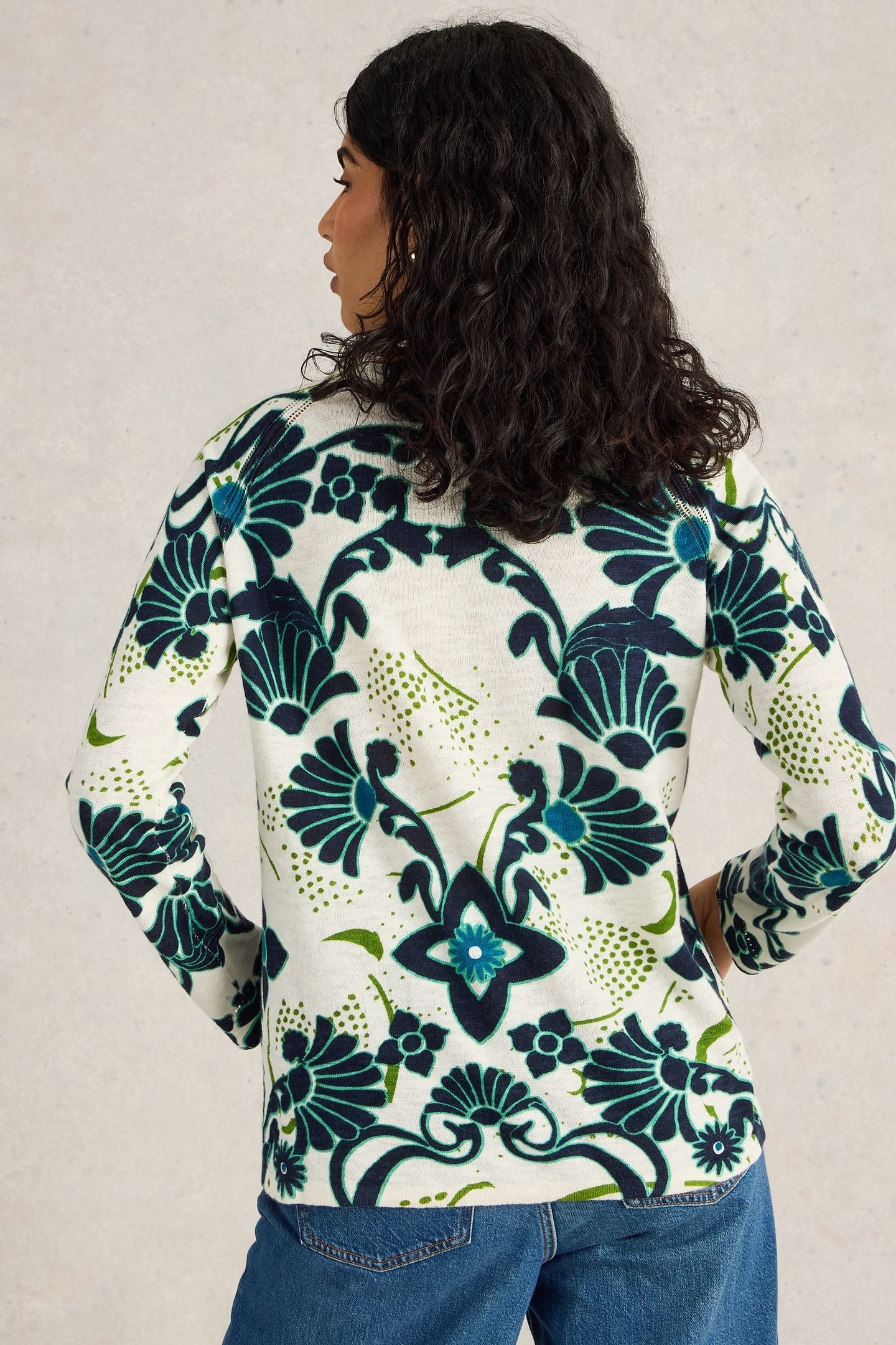 NARIA PRINT JUMPER BLUE PR 3