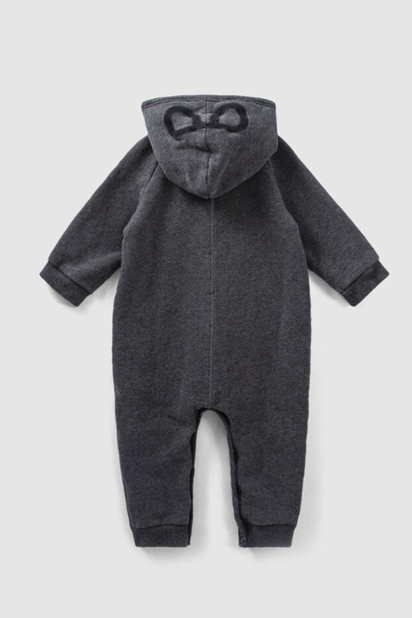 GREY HOODED JUMPSUIT.ORGANIC FLEECE GLASSES BABY 2