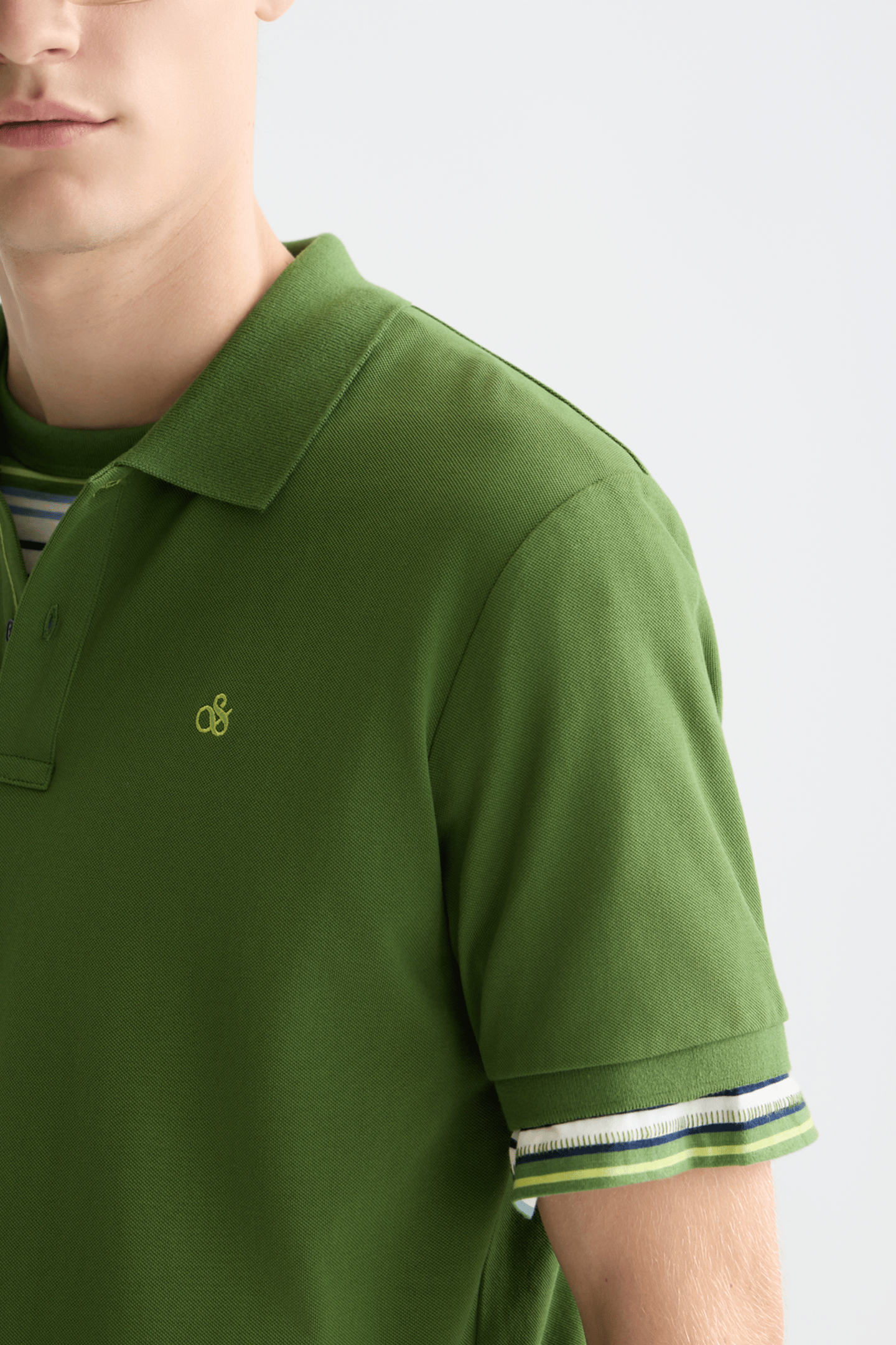 SEASONAL CORE PIQUE CHEST LOGO POLO DARK GREEN 6