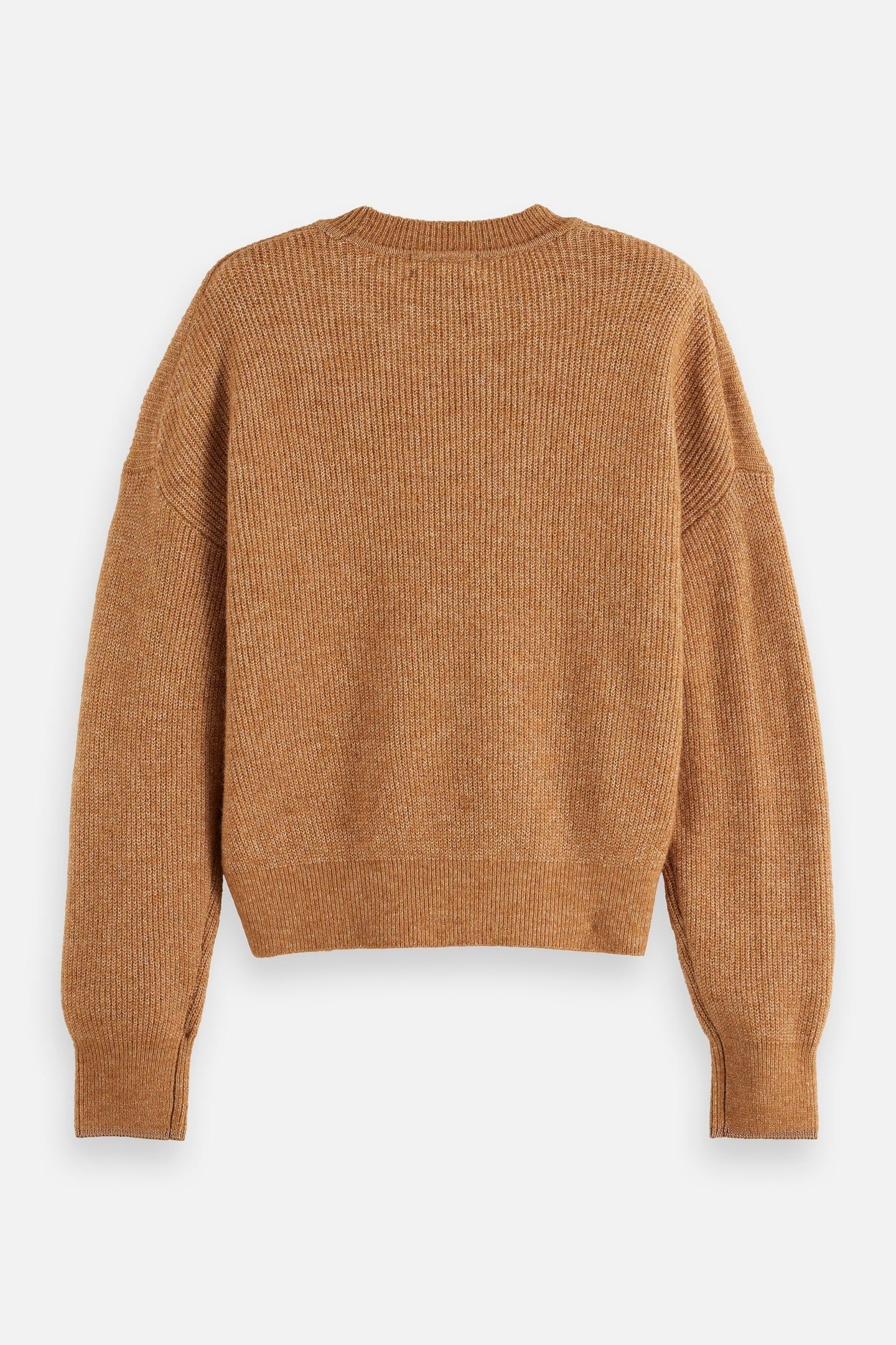 FUZZY CREW NECK PULLOVER TOBACCO MELANGE 5