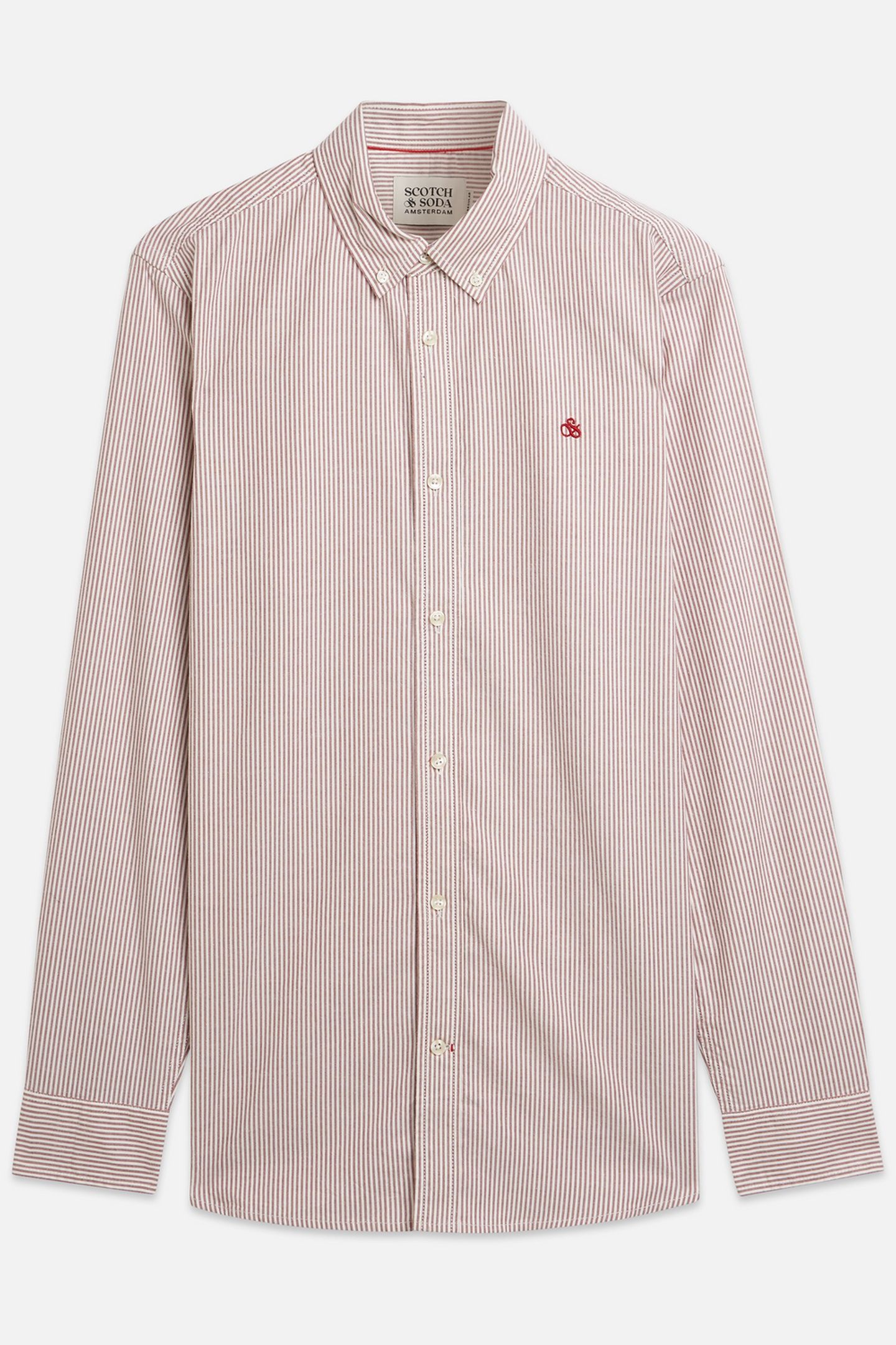 SEASONAL CORE OXFORD STRIPED REGULARFIT SHIRT MEDIUM RED 4