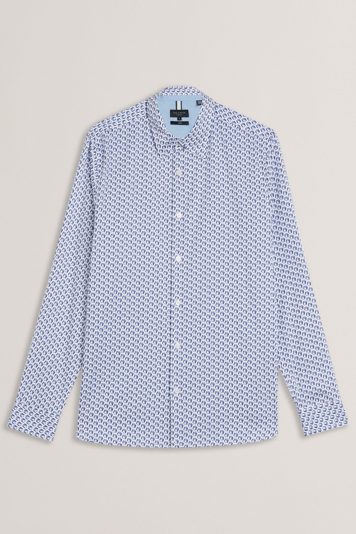 JOSHHY LS SLIM HEX GEO SHIRT BLUE 3