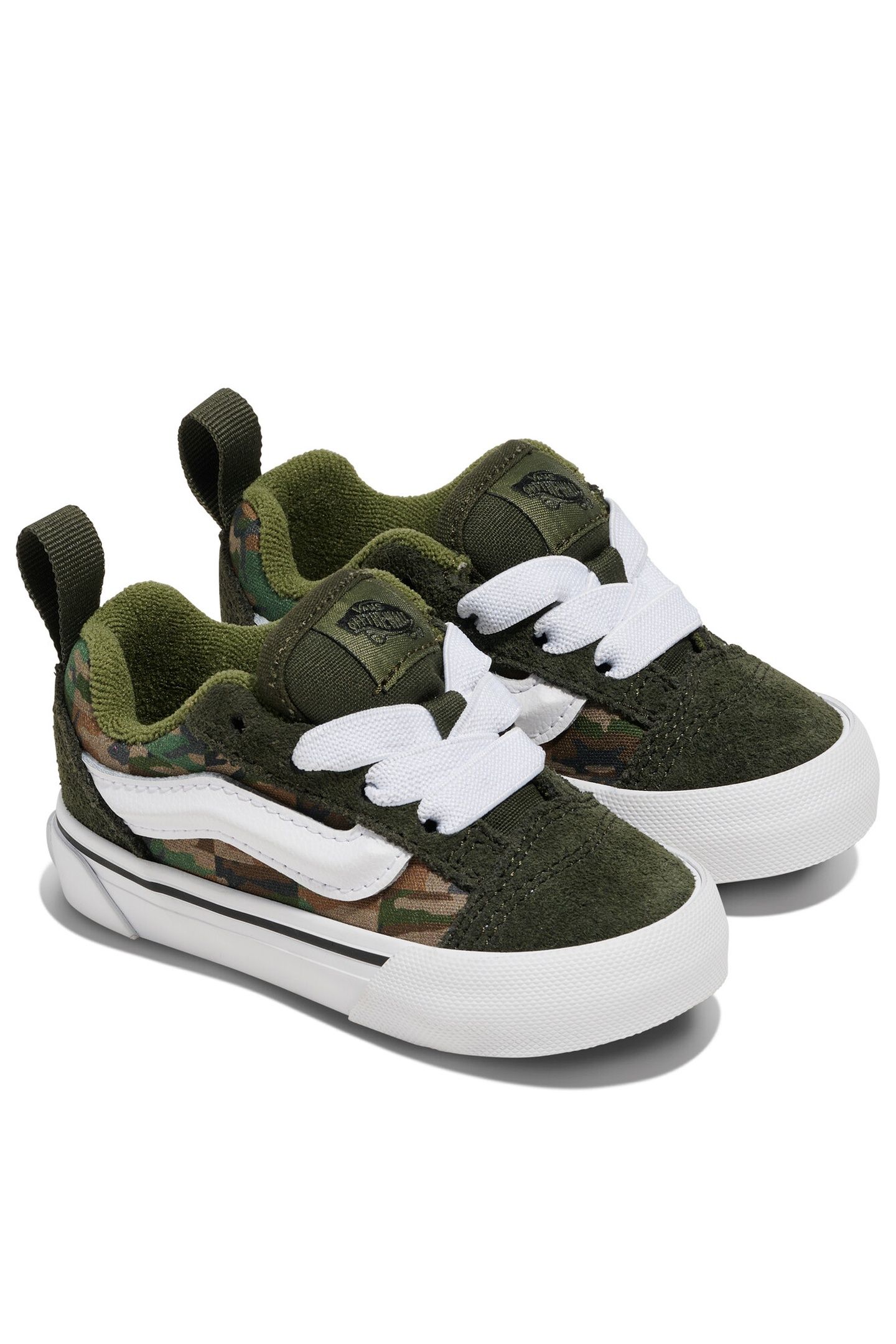 TODDLER KNU SKOOL ELASTIC LACE CHECK CAMO GREEN 4