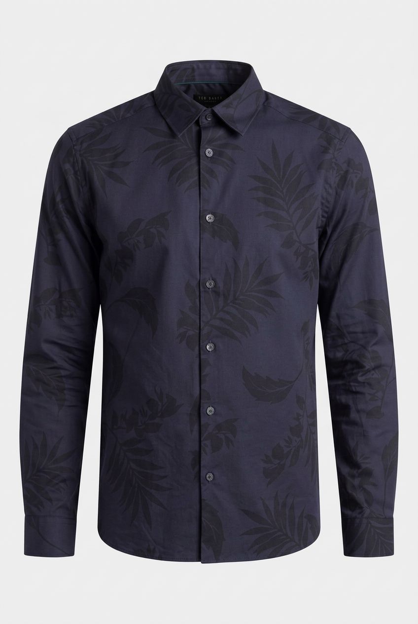 BARRIT LS REGULAR FLORAL PRINT SHIRT NAVY 3