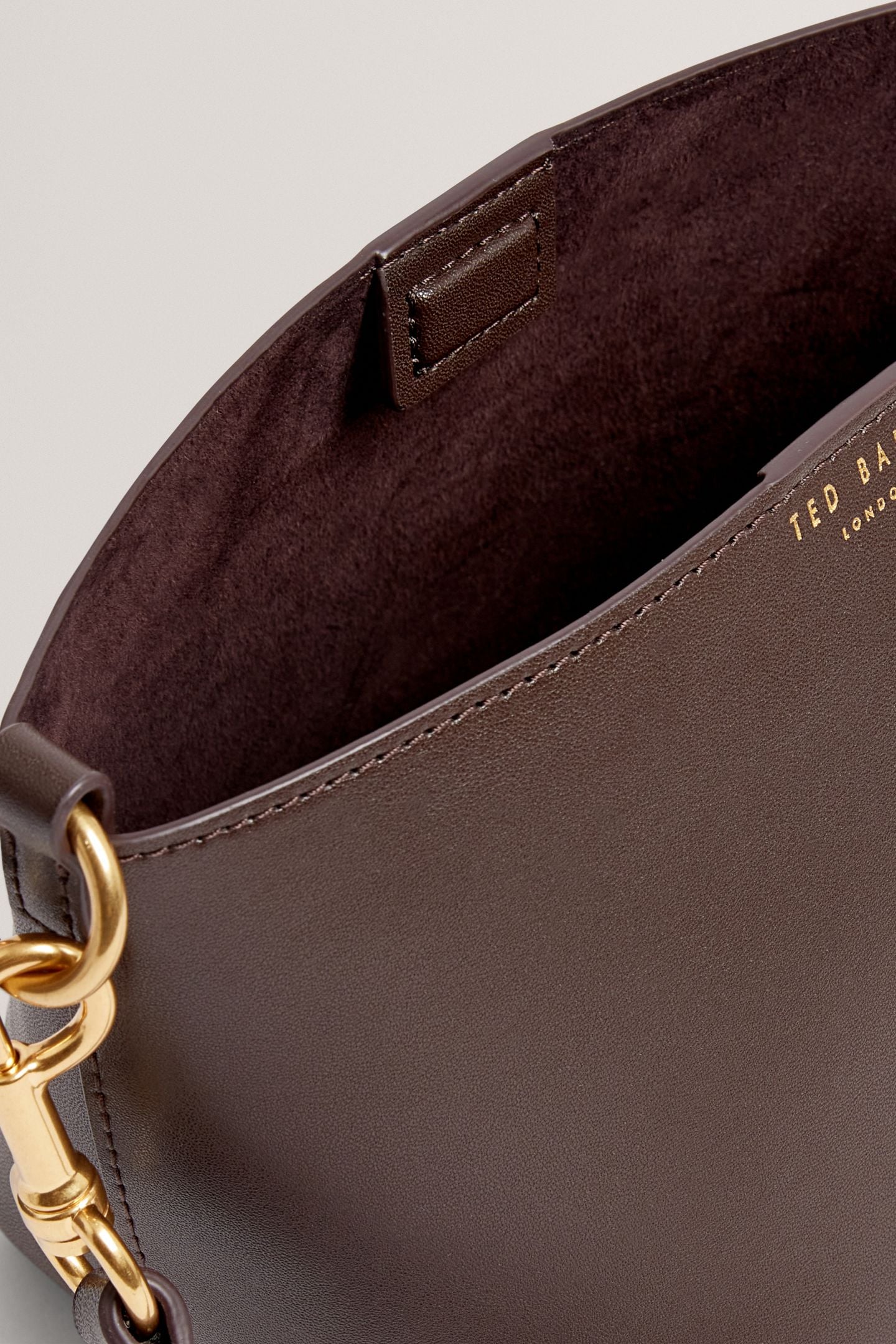 WEAVE HANDLE LEATHER SMALL BUCKET BAG BROWN 3