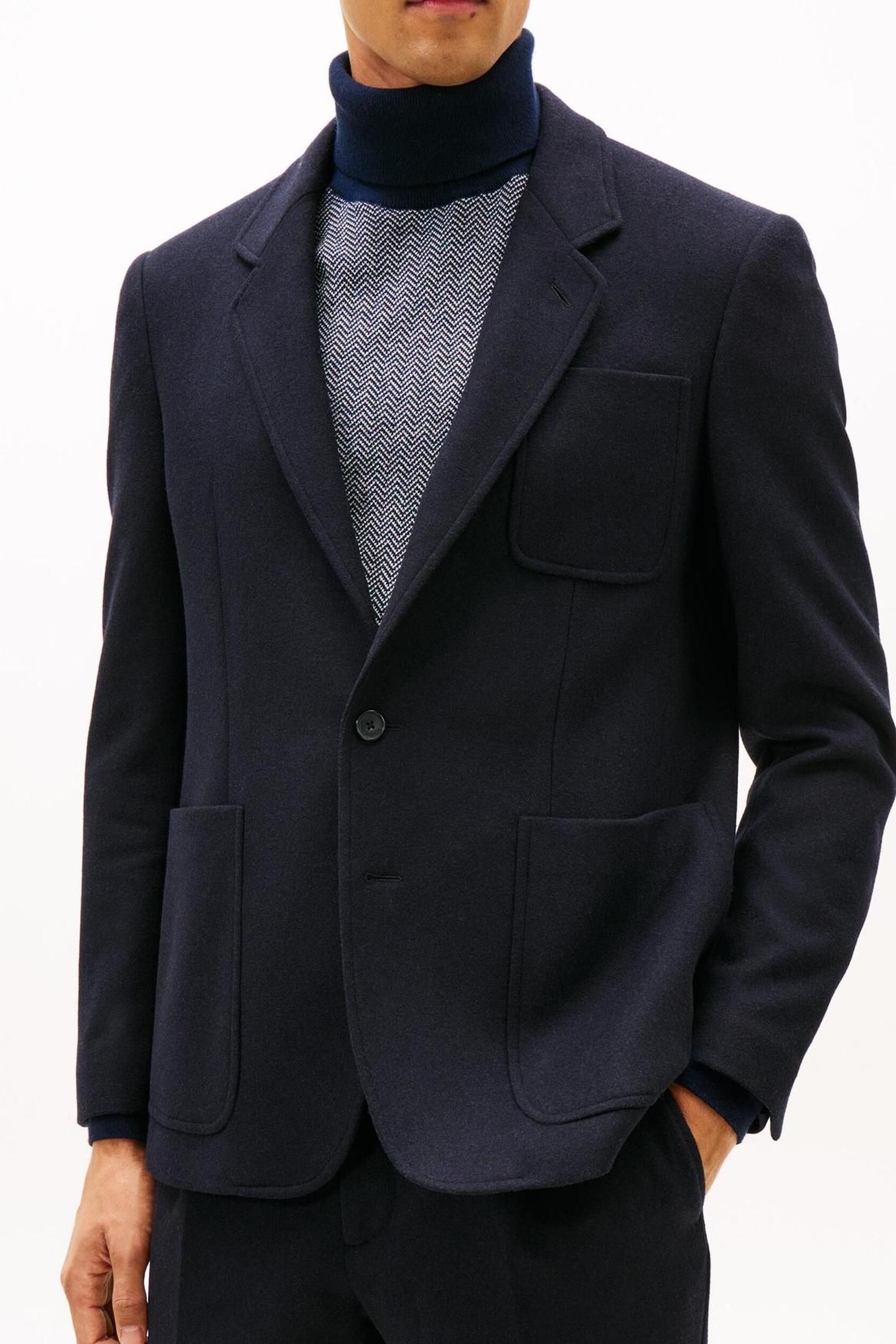 SOFT TECH WOOL FLANEL BLAZER BLUE 1