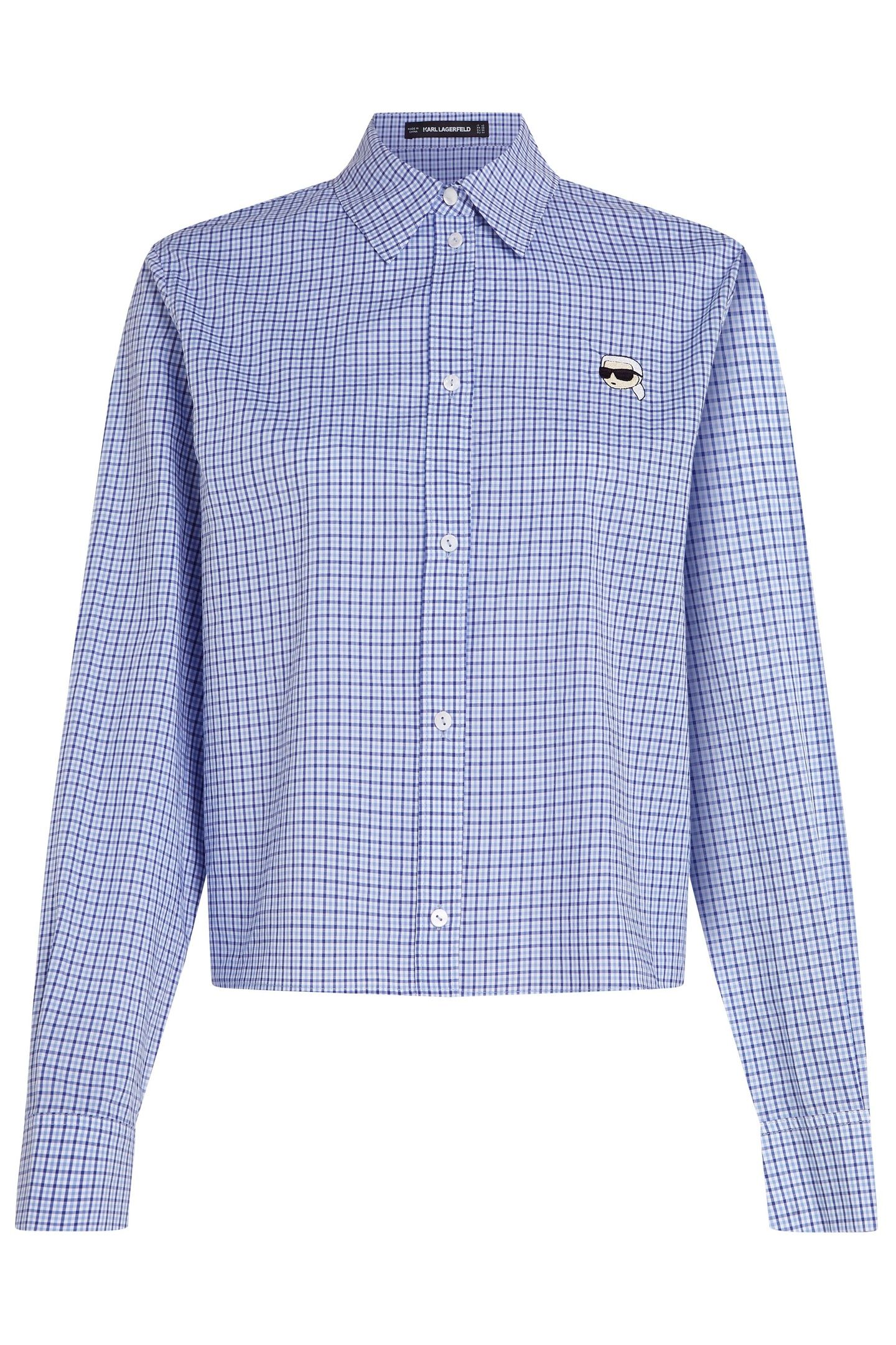 IKON CHECK BLOUSE CHECK KENTUCKY BLUE WHITE 4