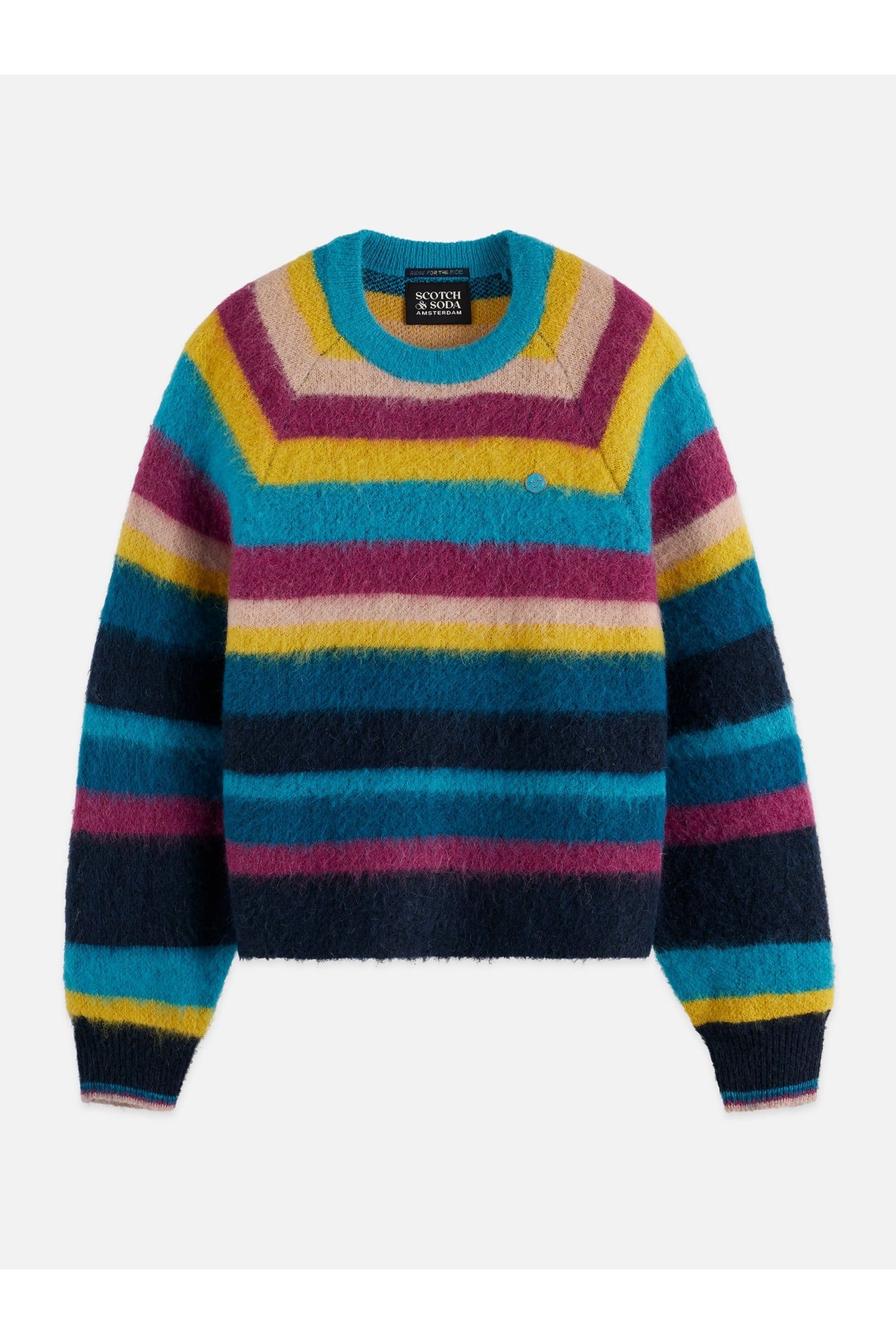 STRIPED OVERSIZED PULLOVER EL COSMICO STRIPE DEEP LAGOON 4