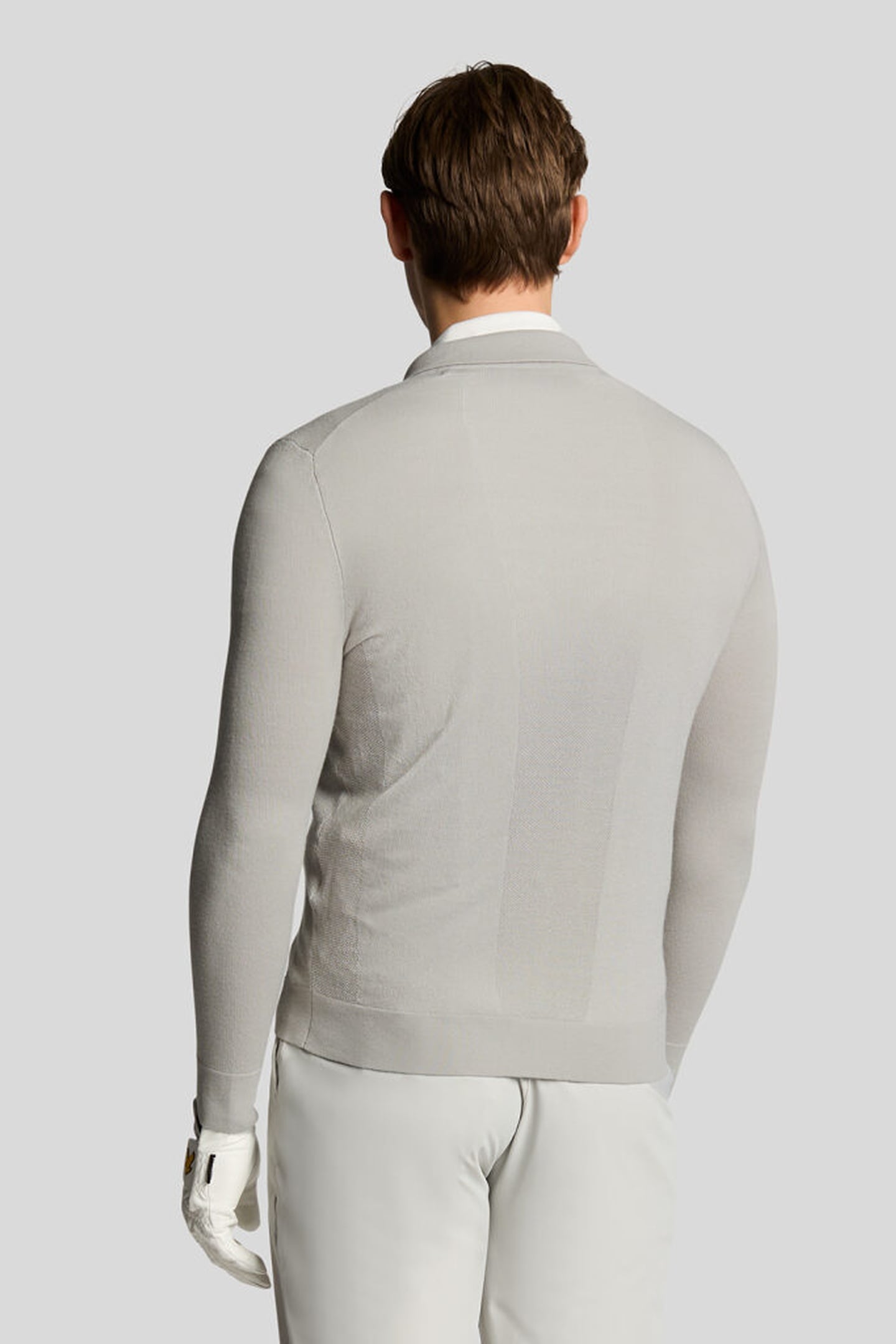 LIGHTWEIGHT KNITTED COLLARED CARDIGAN PEBBLE 2