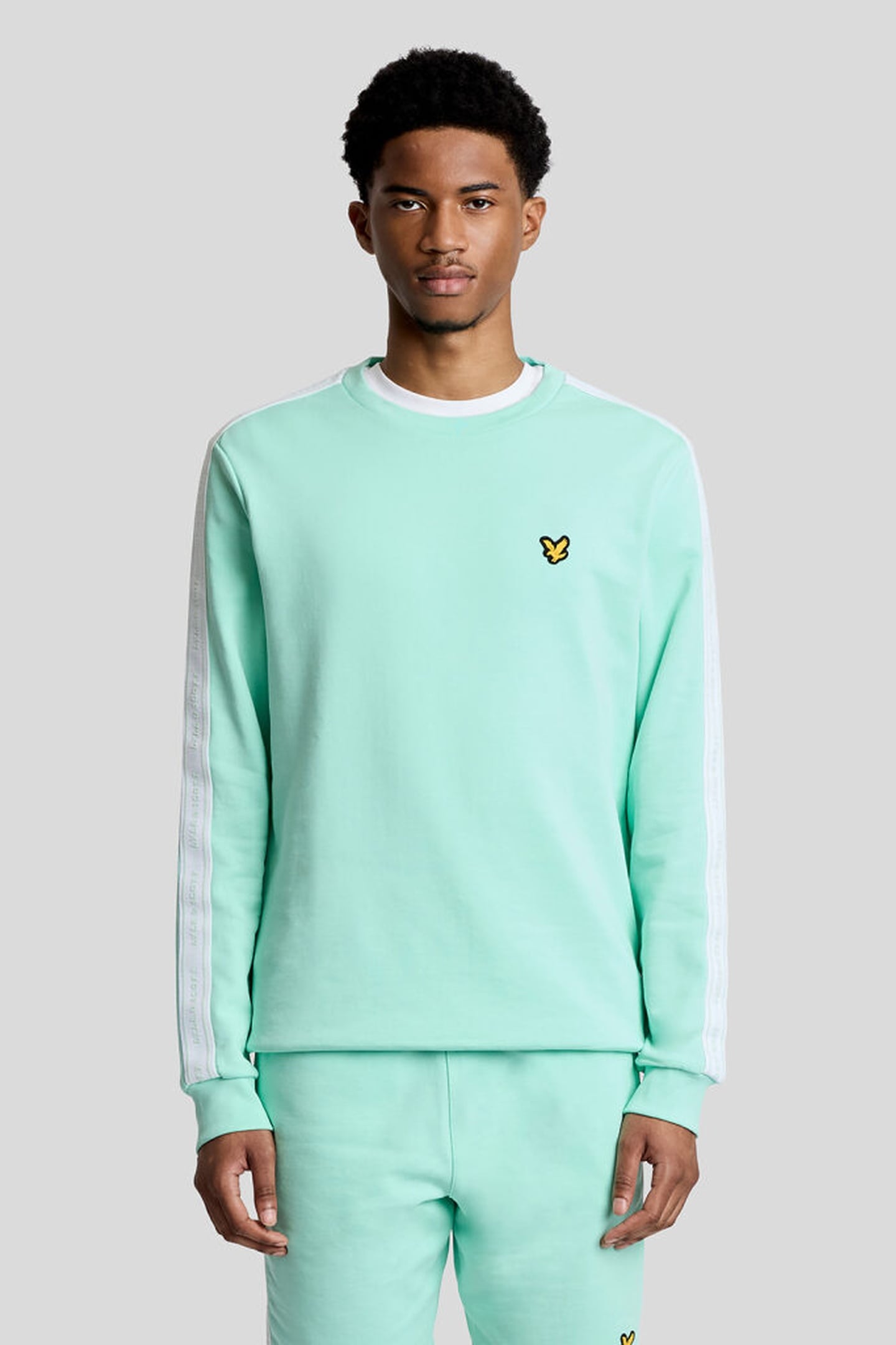 JACQUARD TAPE CREW NECK COOL MINT 1