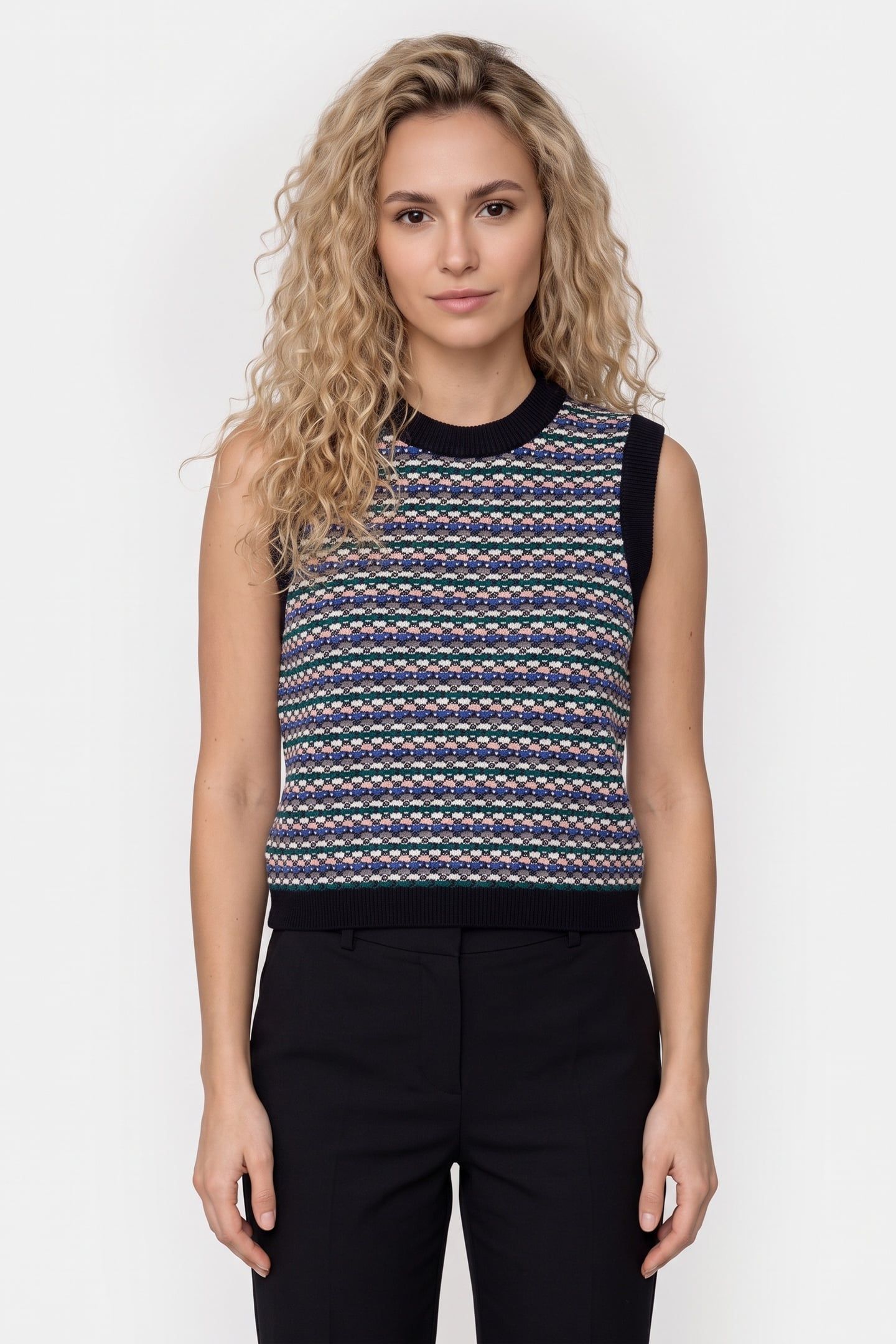 SAMIRHA INTEREST KNIT TANK NAVY 1