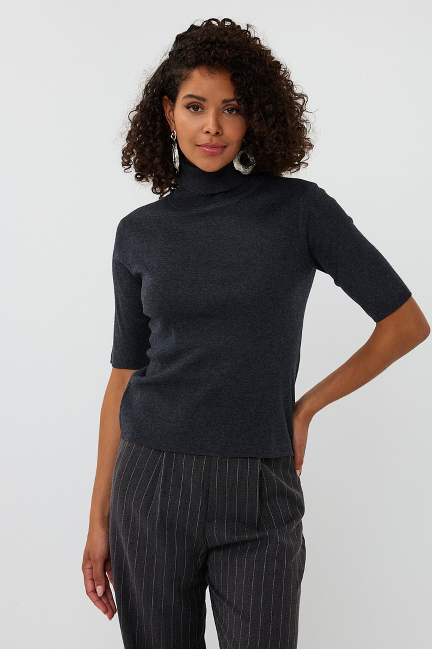 SWEATER RIB COL ANTHRACITE 1