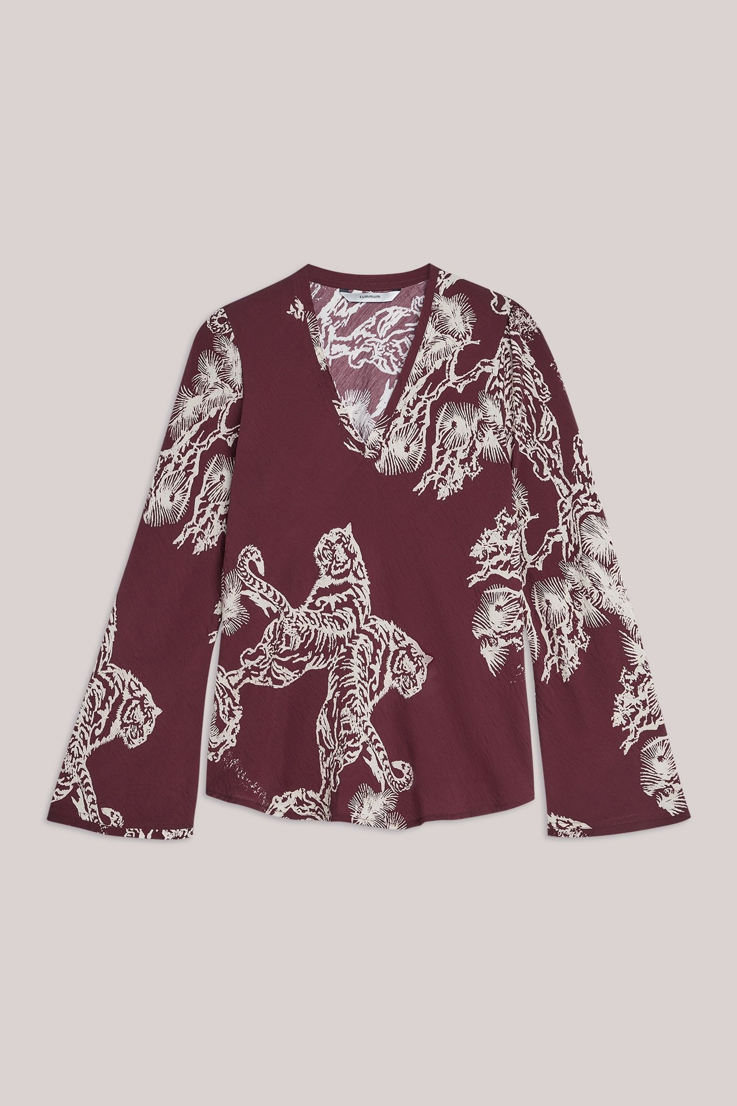 TOP V NECK TIGER PRINT REDS 4