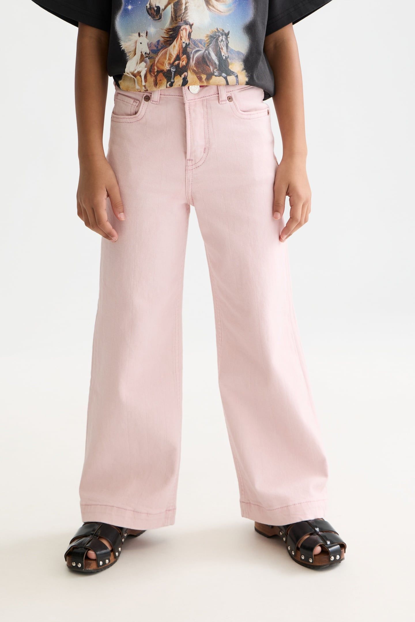 GIRLS THE WAVE WIDELEG JEANS DARK PINK 1