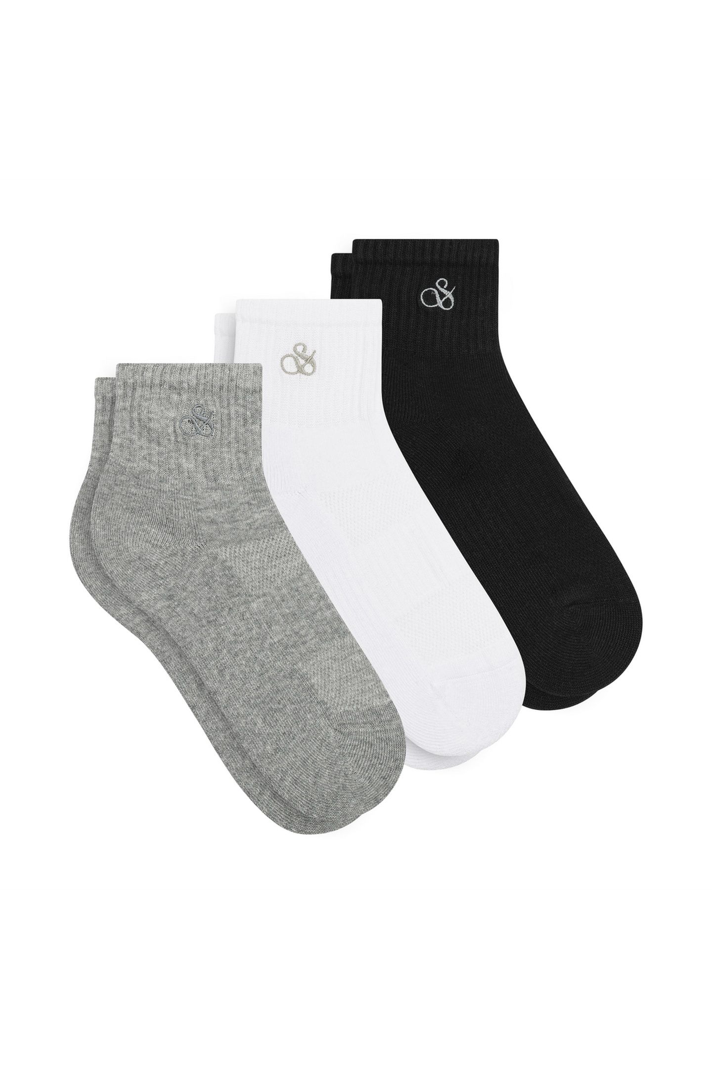 3PK WOMENS 1/2 TERRY QTR CREW MEDIUM GREY 1