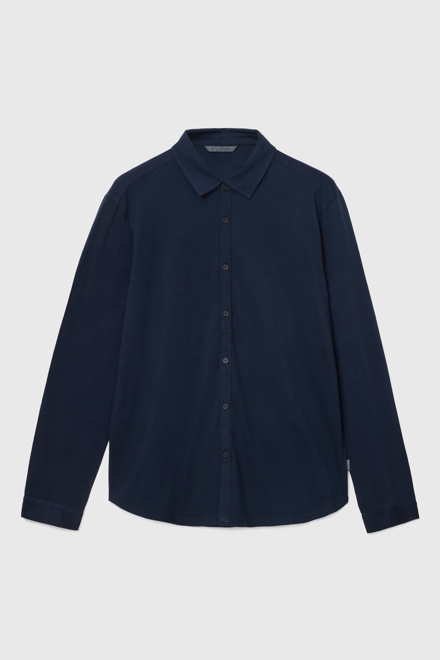 GARETH LS MERCERIZED KNITS SHIRT NAVY 2