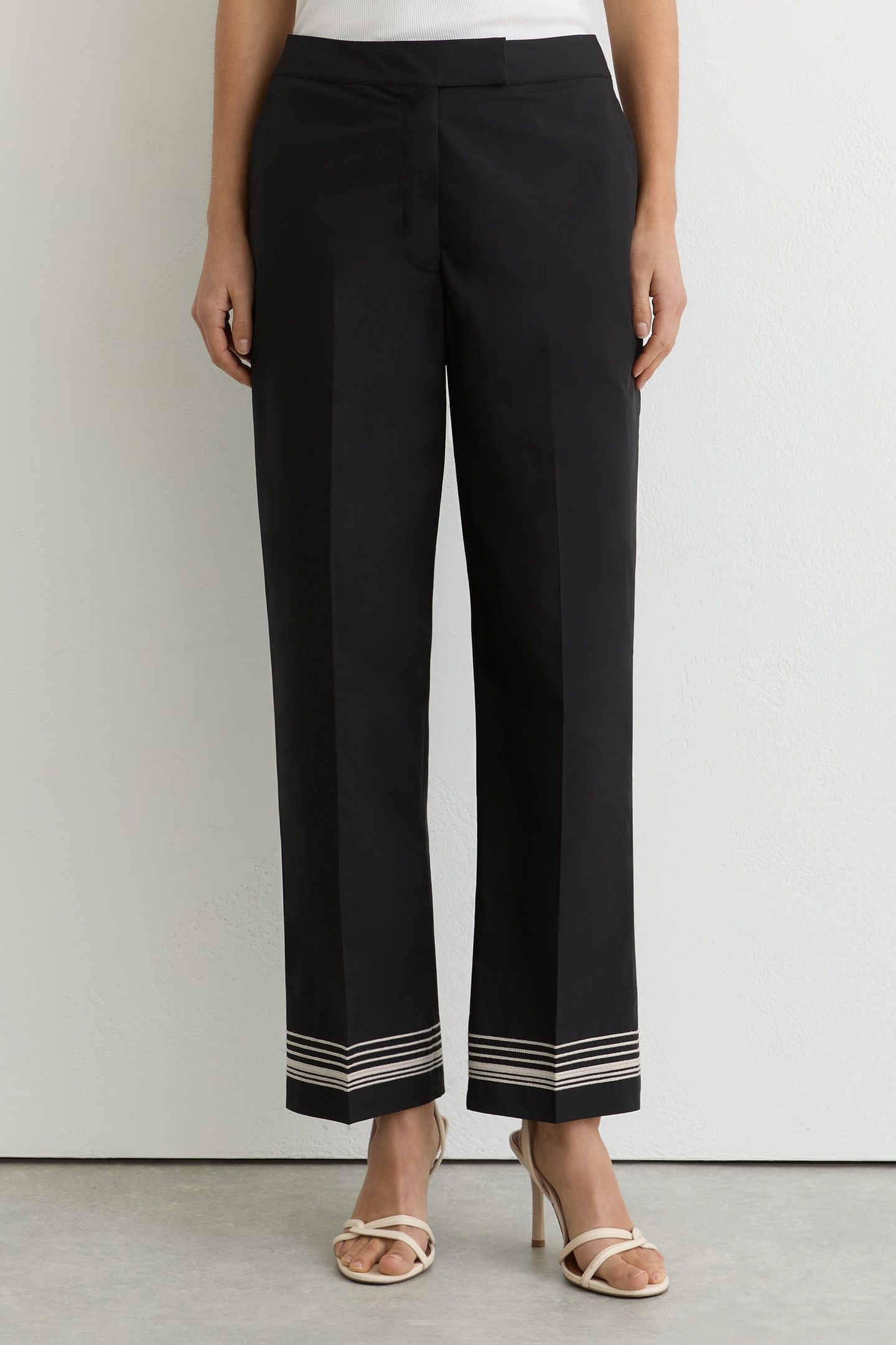TAPER TROUSER WITH STRIPE DETAIL BLACK/IVORY 2