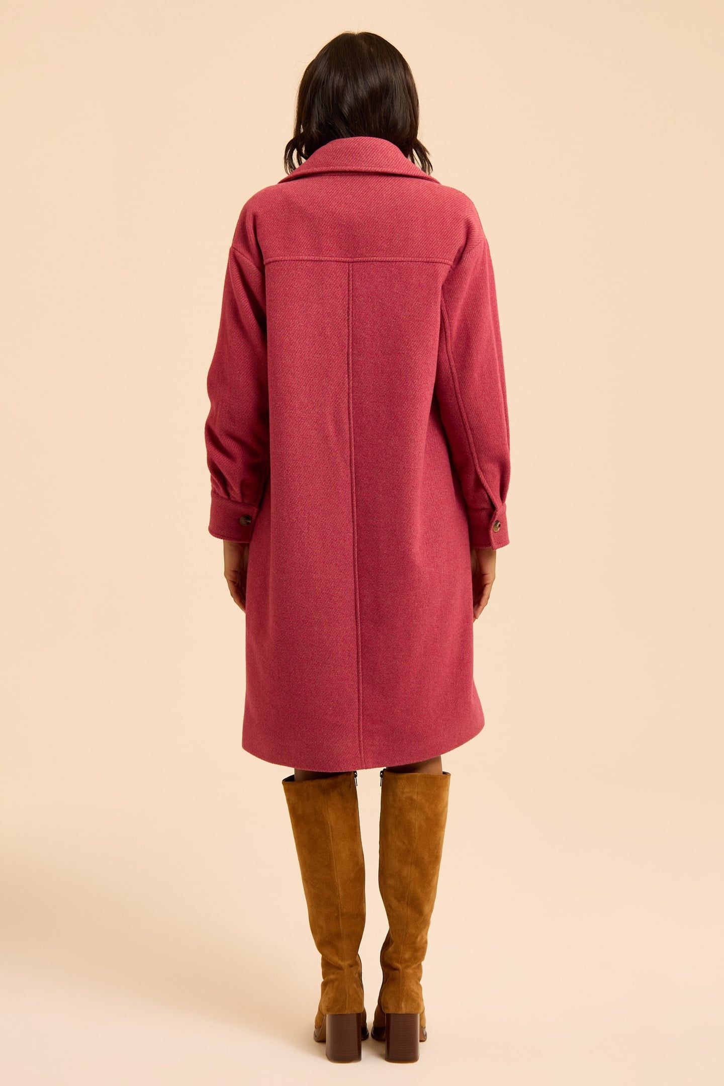 PINK STRIPED LONG COAT 2