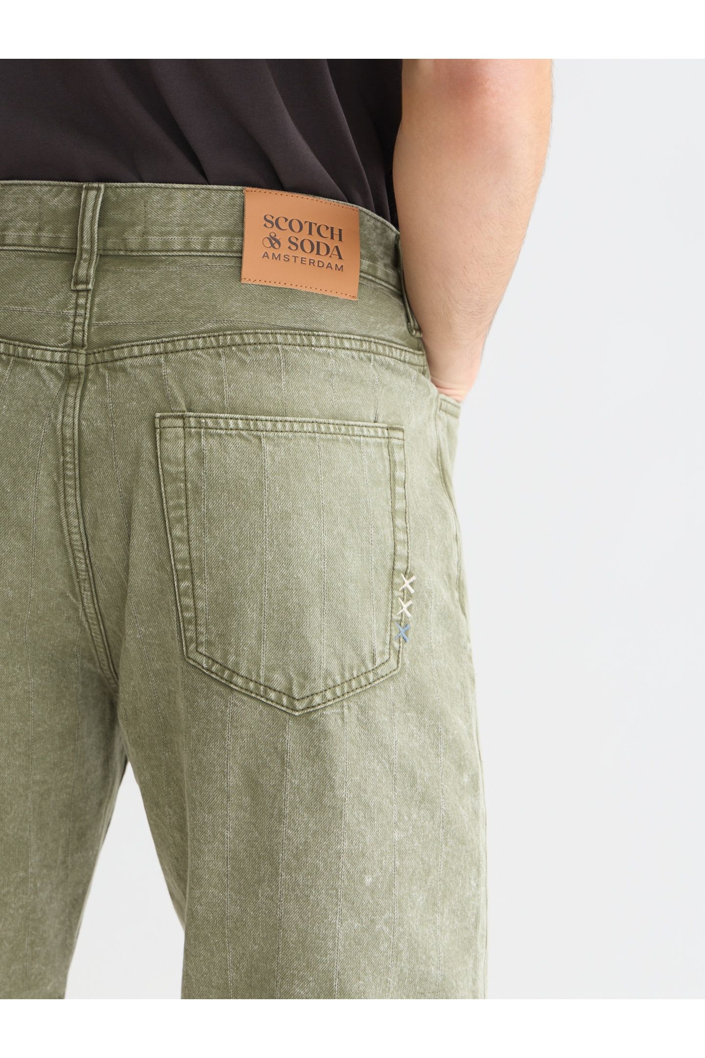 THE PITCH LOOSEFIT JEANS SHORT DARK GREEN 6